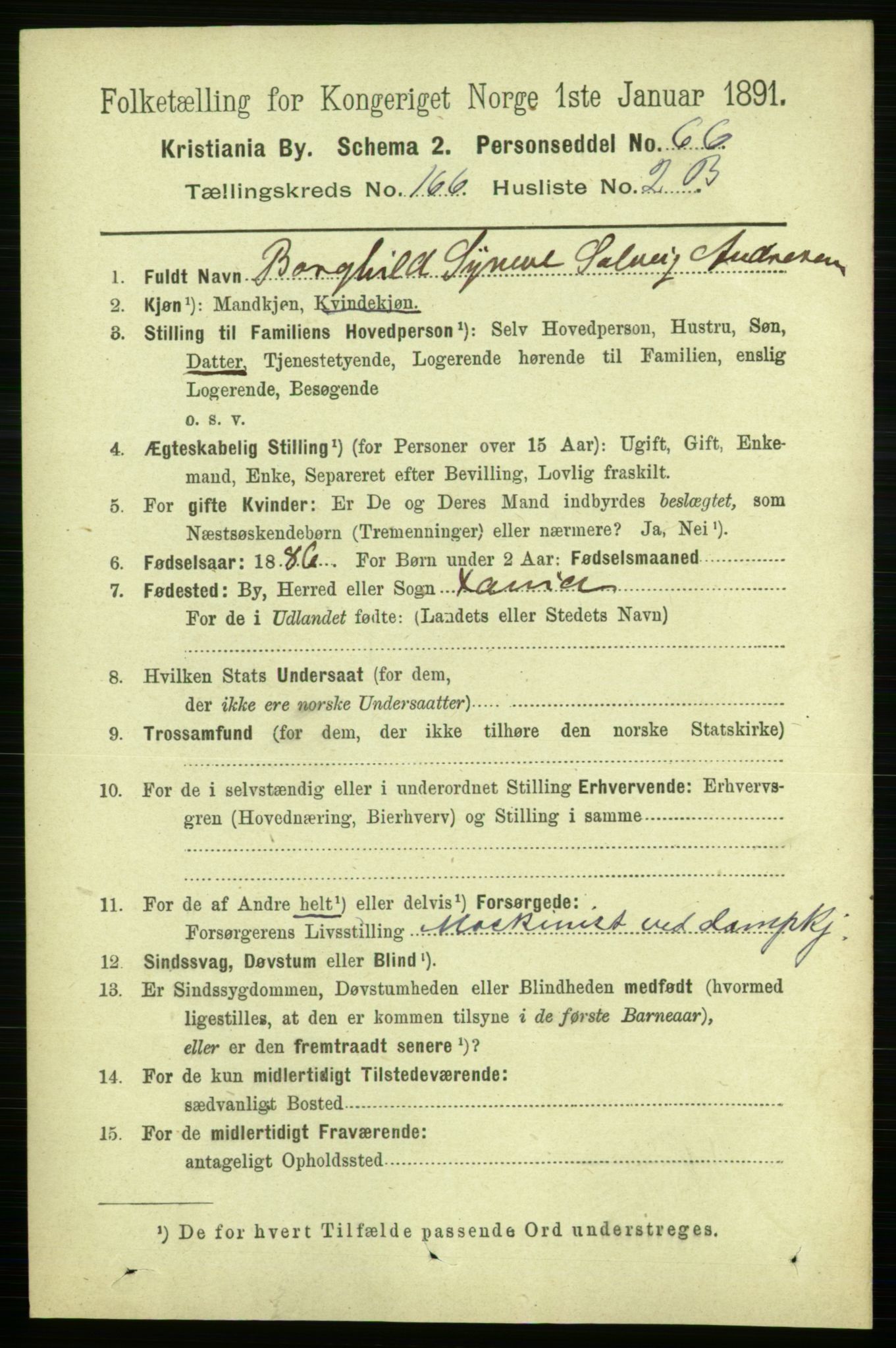 RA, 1891 census for 0301 Kristiania, 1891, p. 96294