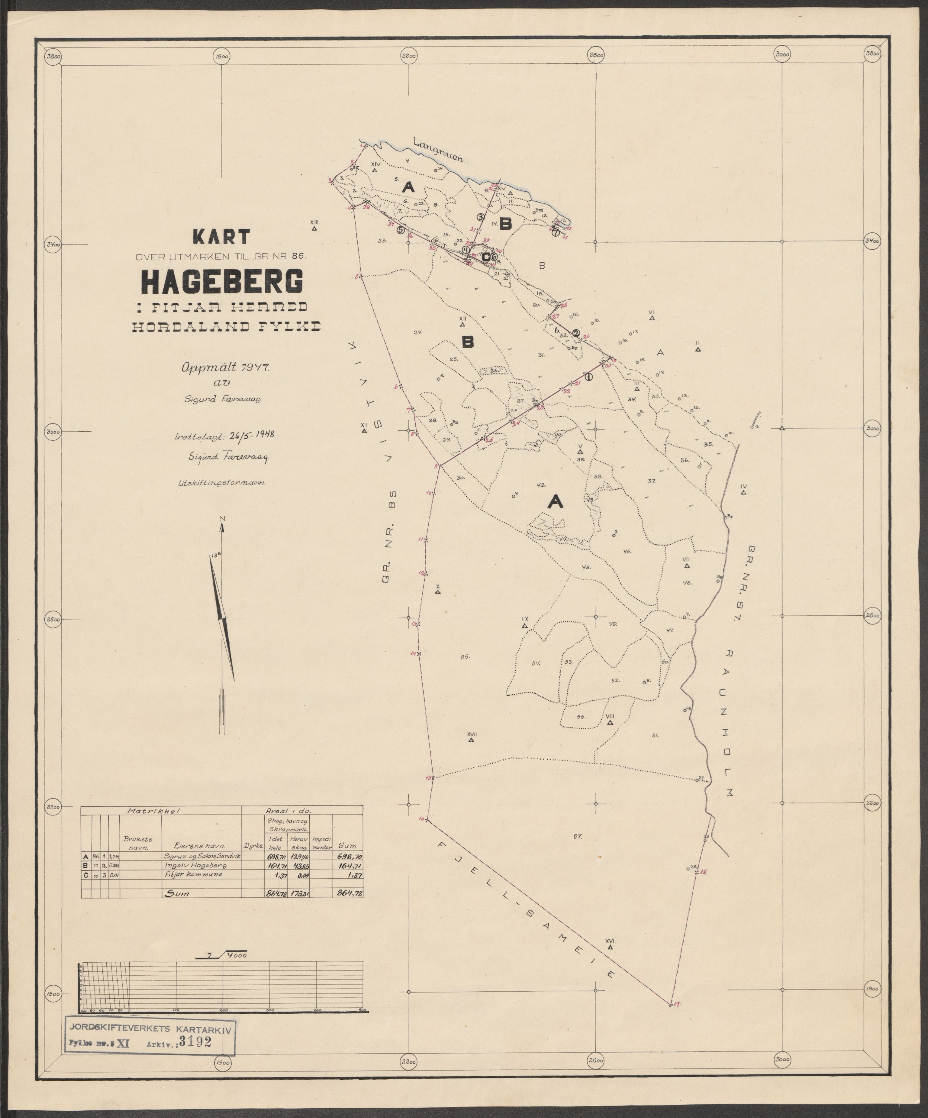 Jordskifteverkets kartarkiv, RA/S-3929/T, 1859-1988, p. 3627