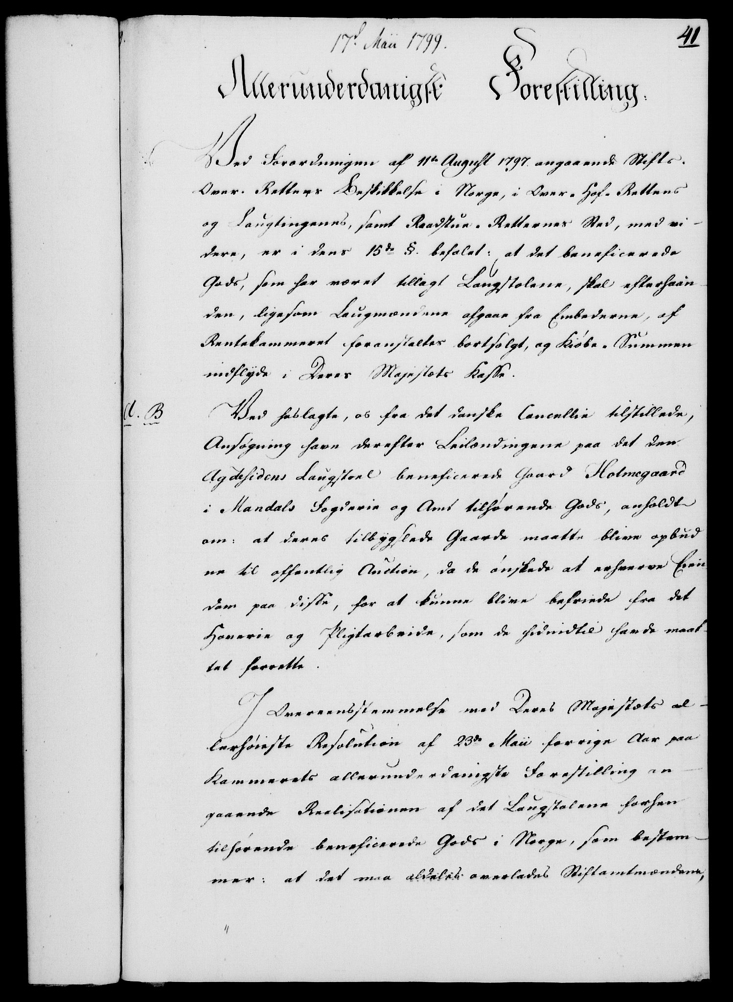 Rentekammeret, Kammerkanselliet, RA/EA-3111/G/Gf/Gfa/L0081: Norsk relasjons- og resolusjonsprotokoll (merket RK 52.81), 1799, p. 267