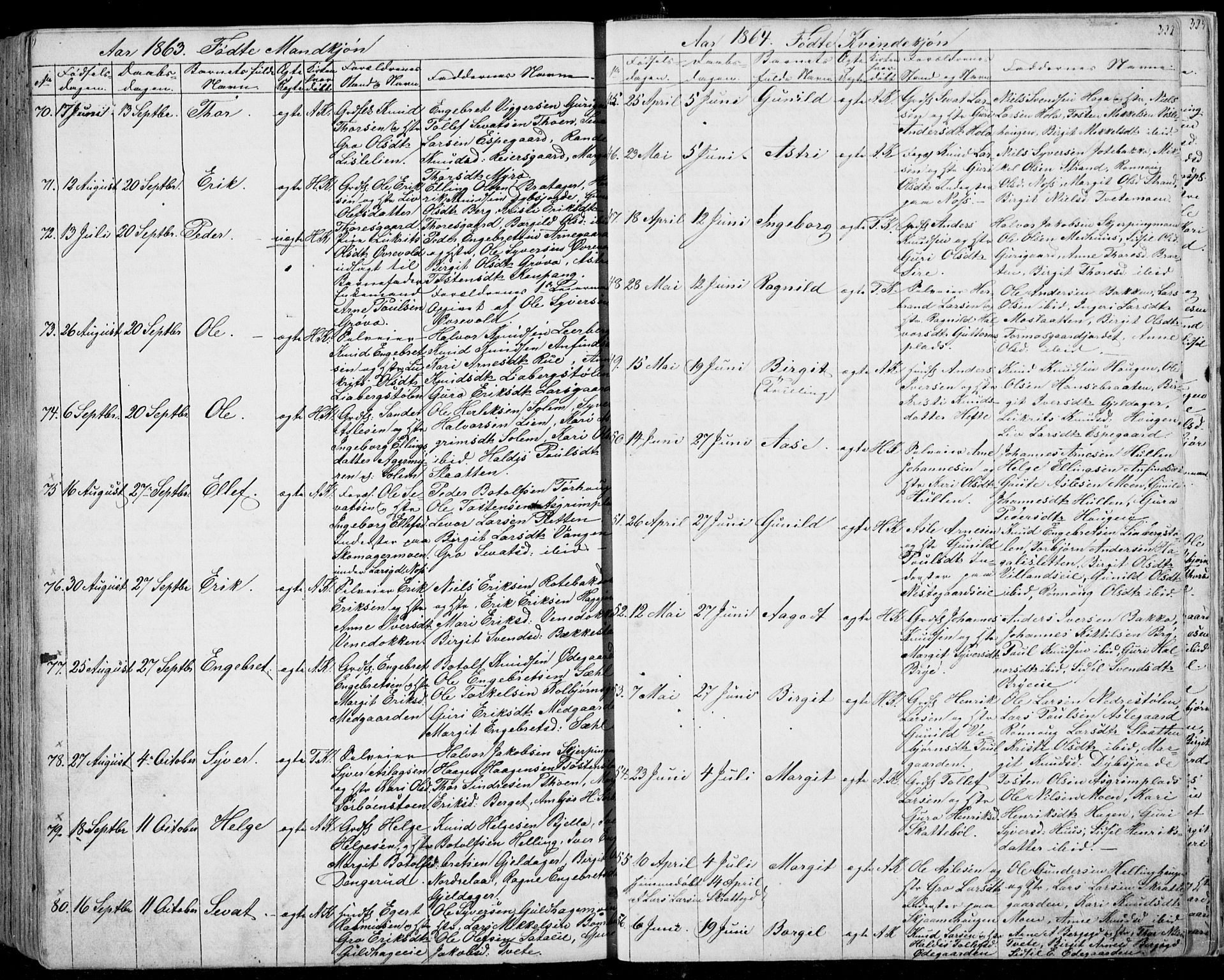 Ål kirkebøker, AV/SAKO-A-249/F/Fa/L0006: Parish register (official) no. I 6, 1849-1864, p. 322