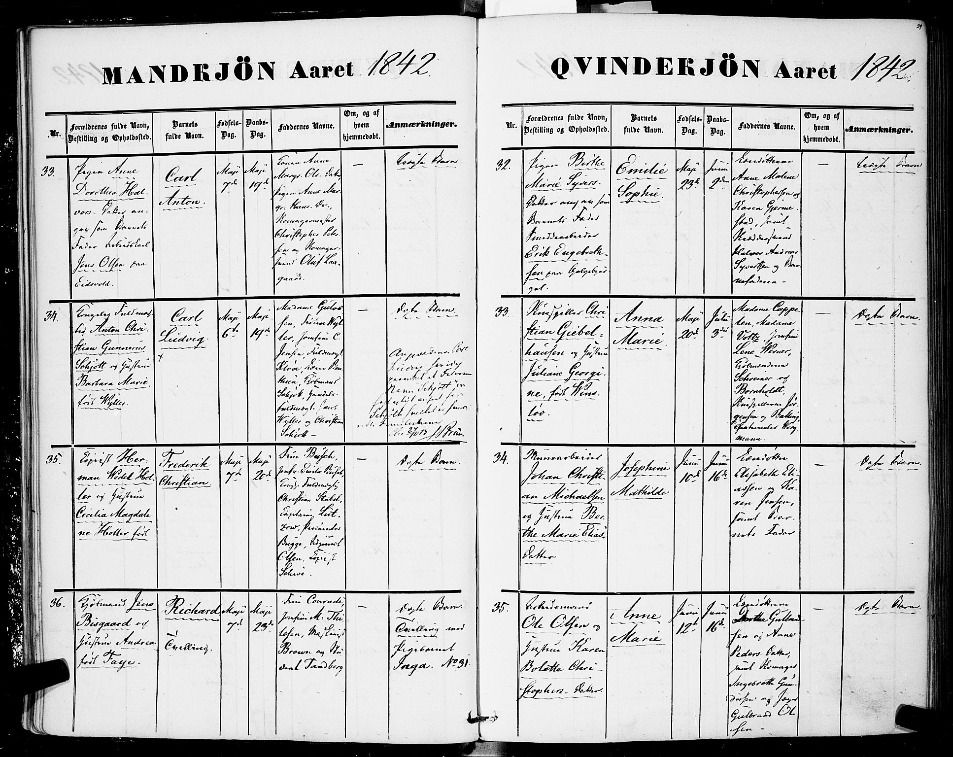 Rikshospitalet prestekontor Kirkebøker, AV/SAO-A-10309b/F/L0003: Parish register (official) no. 3, 1841-1853, p. 29