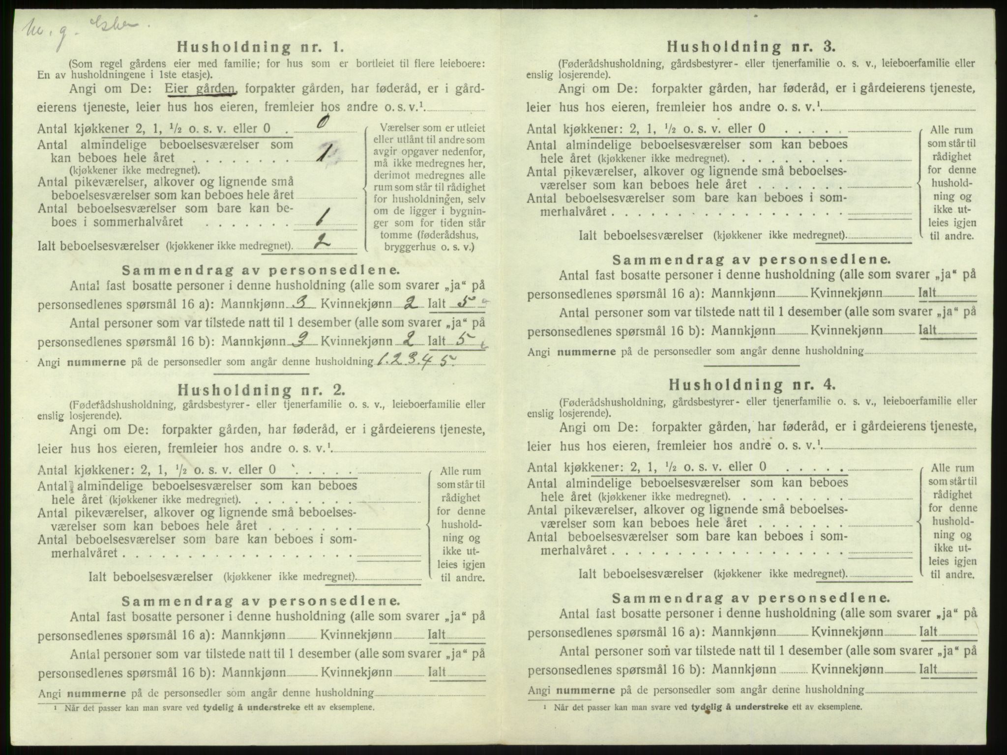 SAB, 1920 census for Hyllestad, 1920, p. 133