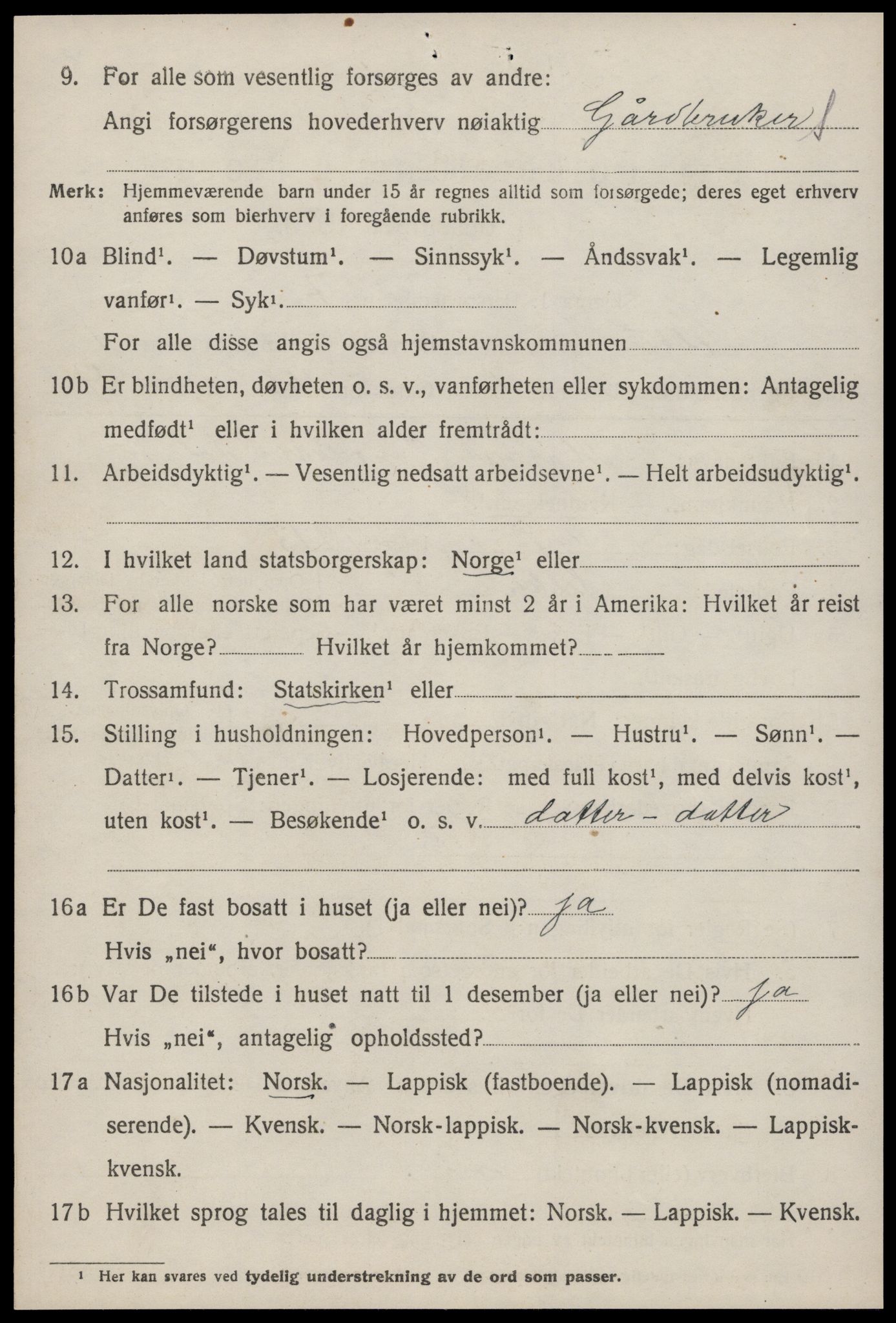 SAT, 1920 census for Selbu, 1920, p. 1687