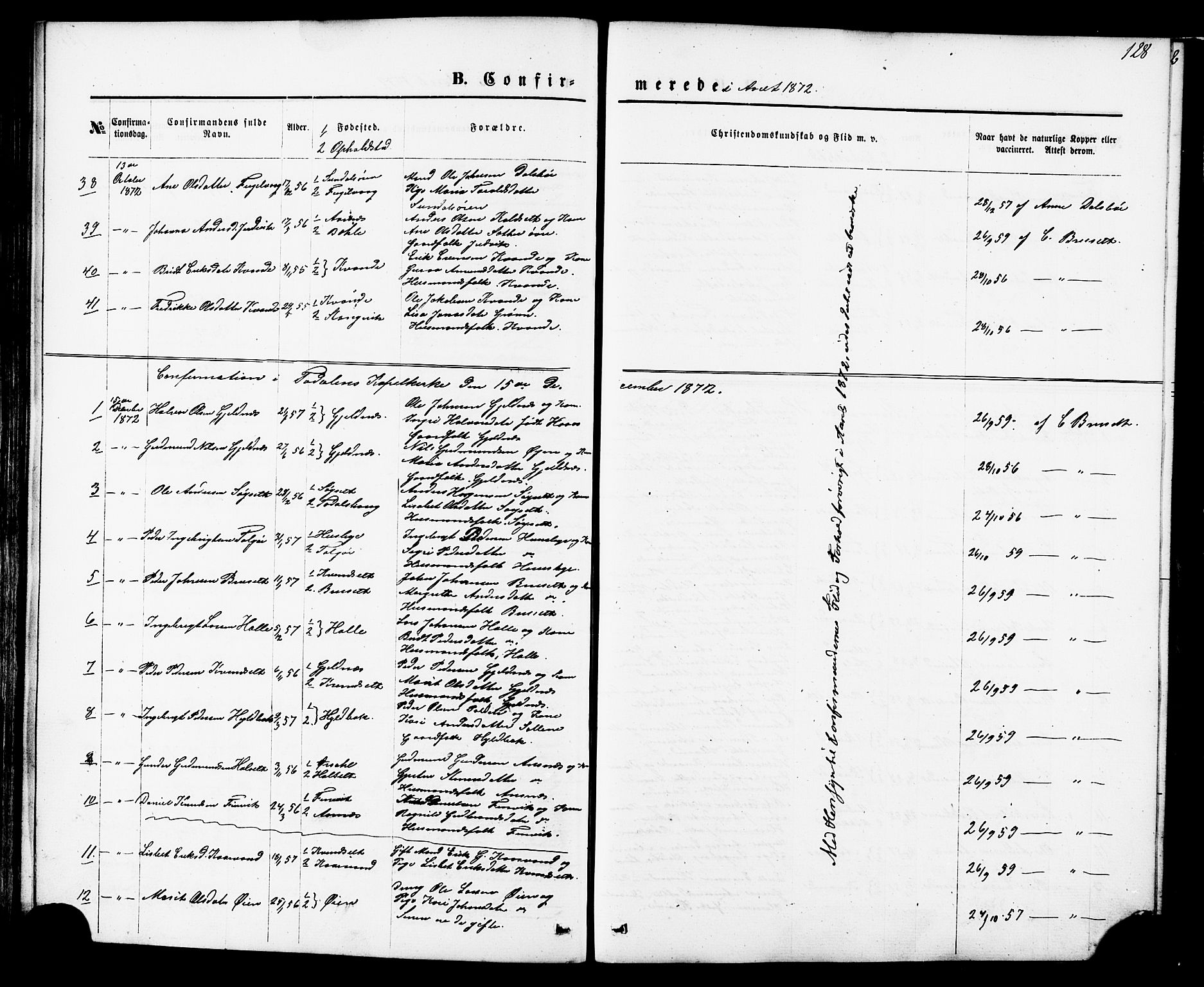 Ministerialprotokoller, klokkerbøker og fødselsregistre - Møre og Romsdal, AV/SAT-A-1454/592/L1027: Parish register (official) no. 592A05, 1865-1878, p. 128