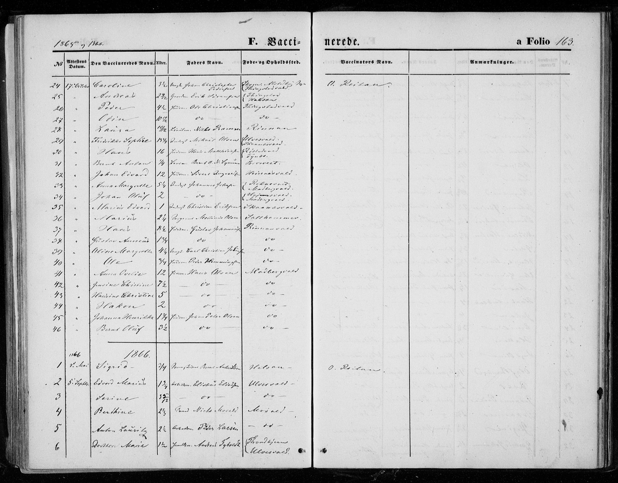 Ministerialprotokoller, klokkerbøker og fødselsregistre - Nord-Trøndelag, AV/SAT-A-1458/721/L0206: Parish register (official) no. 721A01, 1864-1874, p. 163