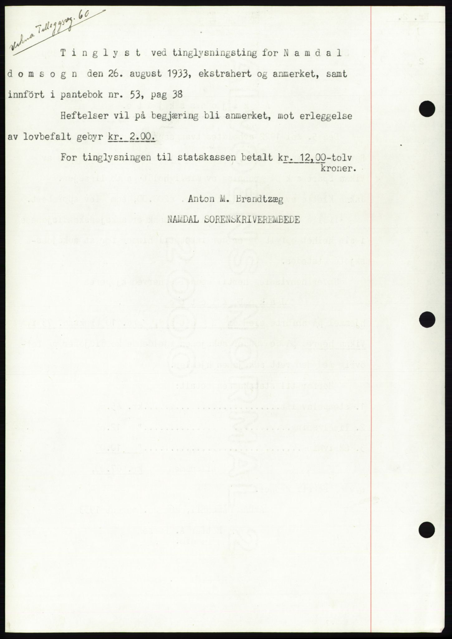 Namdal sorenskriveri, AV/SAT-A-4133/1/2/2C: Mortgage book no. -, 1931-1934, Deed date: 06.08.1933