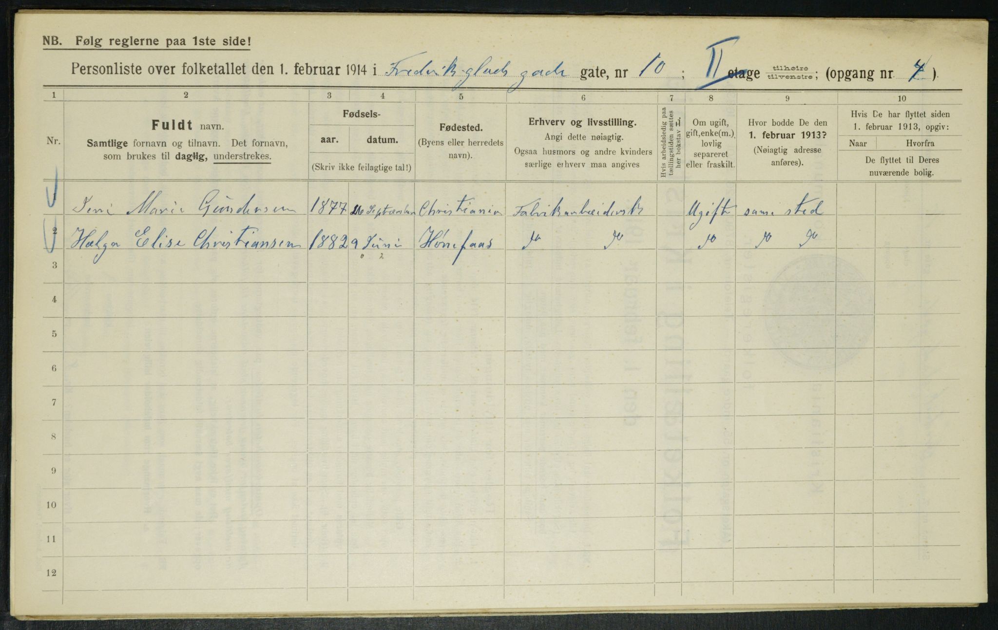 OBA, Municipal Census 1914 for Kristiania, 1914, p. 26681