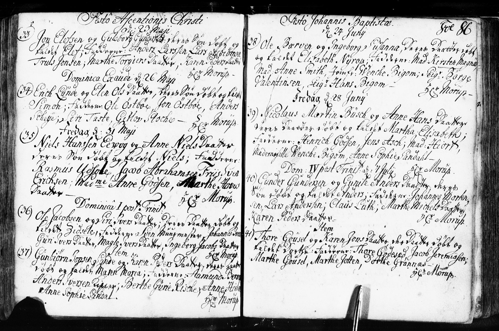 Domkirken sokneprestkontor, SAST/A-101812/001/30/30BB/L0003: Parish register (copy) no. B 3, 1733-1751, p. 86