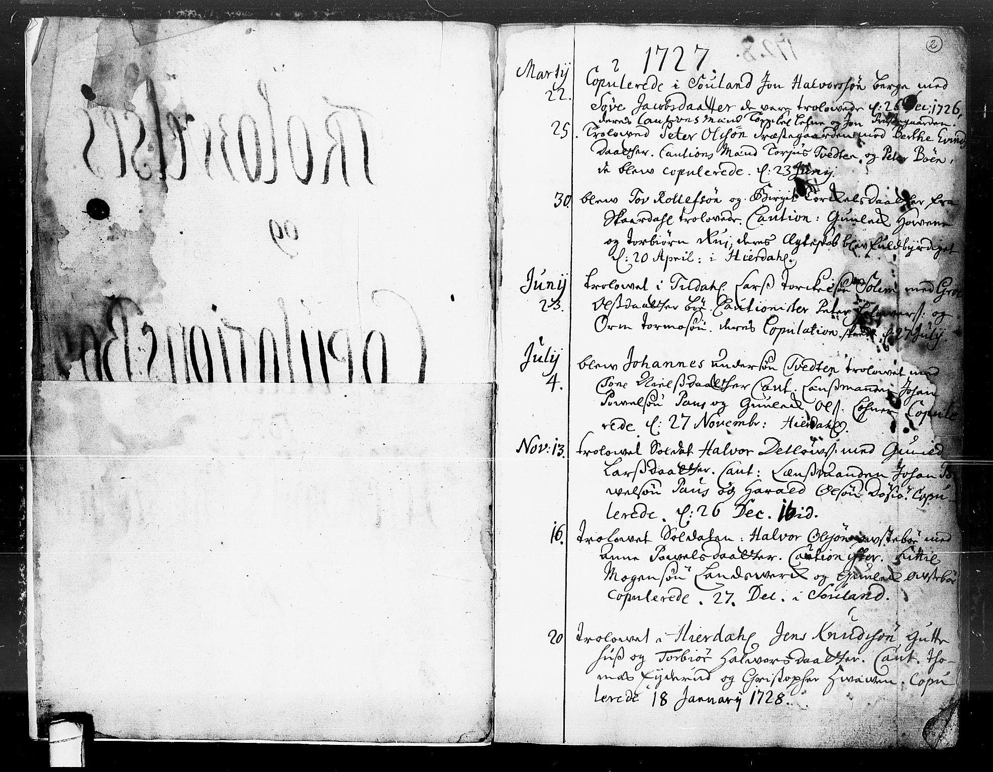 Hjartdal kirkebøker, SAKO/A-270/F/Fa/L0004: Parish register (official) no. I 4, 1727-1795, p. 2