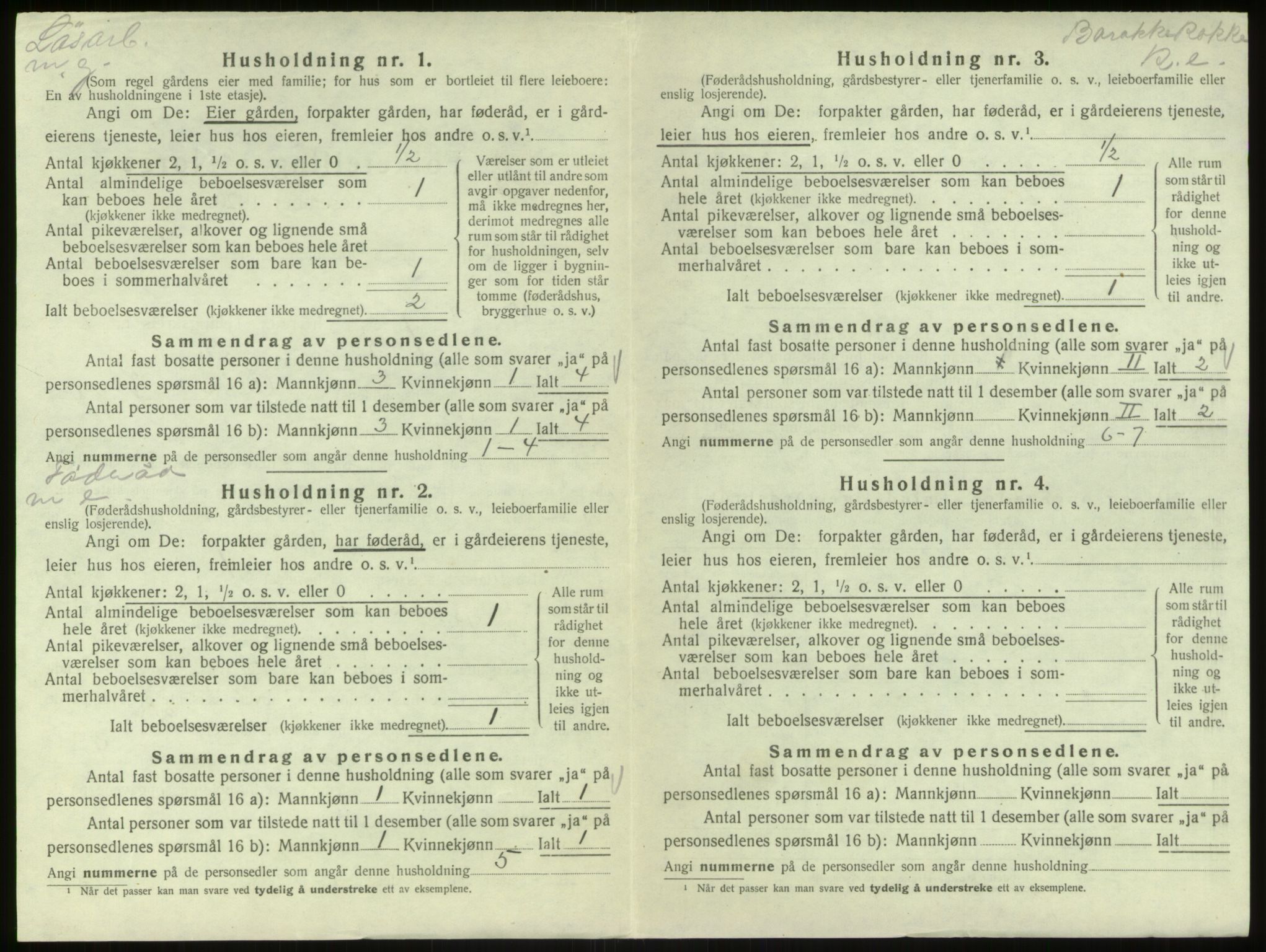 SAB, 1920 census for Hosanger, 1920, p. 494