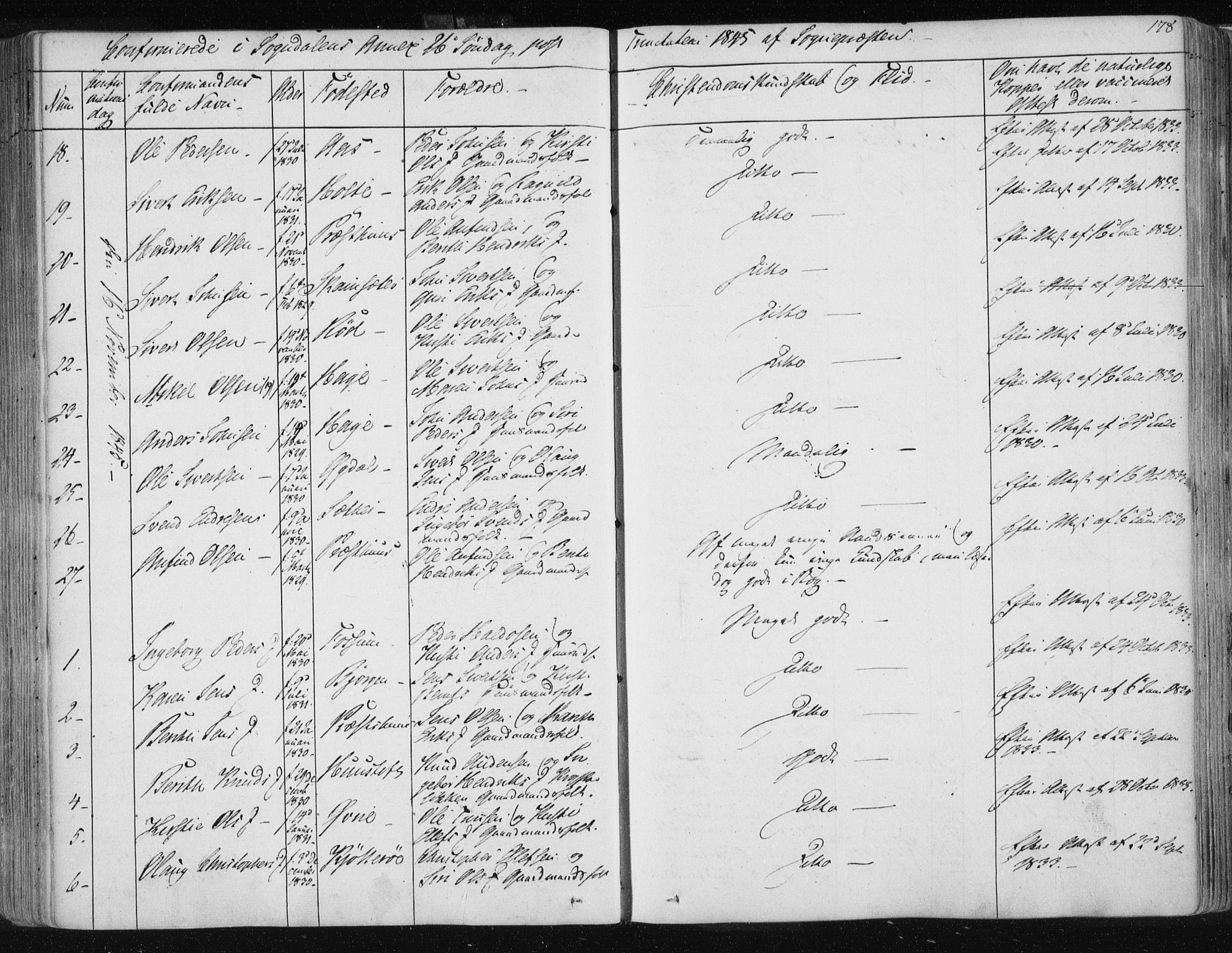 Ministerialprotokoller, klokkerbøker og fødselsregistre - Sør-Trøndelag, SAT/A-1456/687/L0999: Parish register (official) no. 687A05 /3, 1843-1848, p. 178