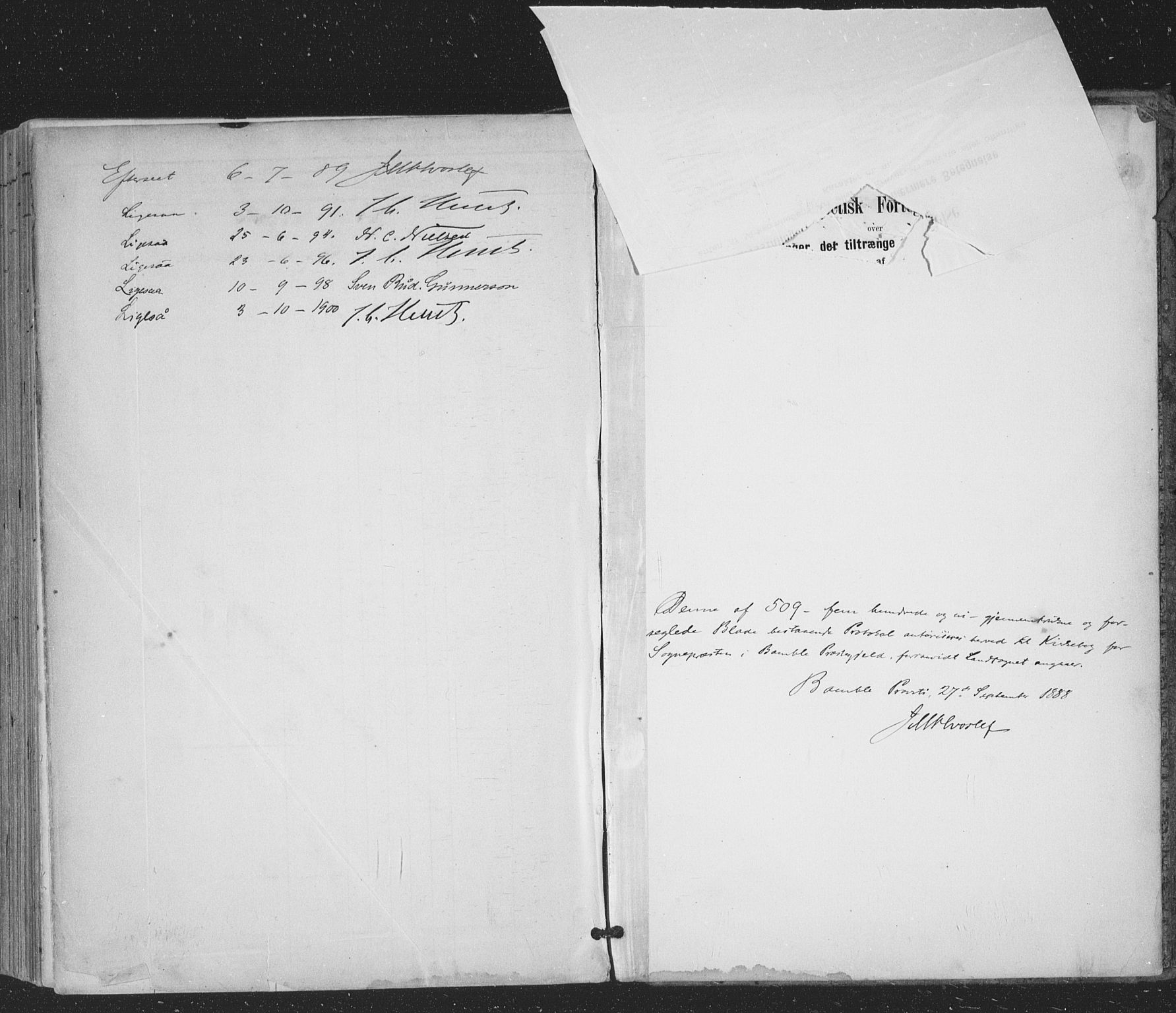 Bamble kirkebøker, SAKO/A-253/F/Fa/L0008: Parish register (official) no. I 8, 1888-1900