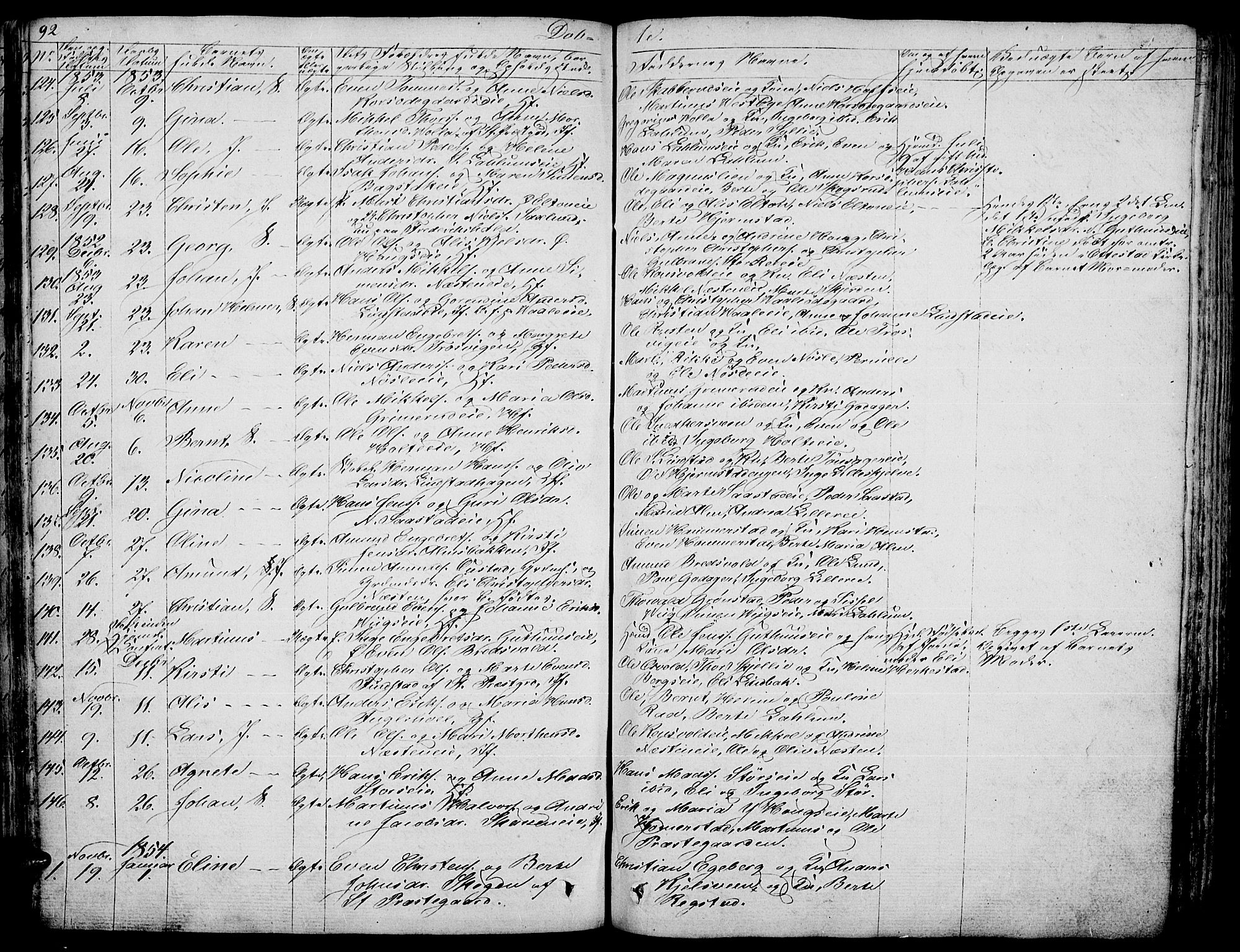 Stange prestekontor, AV/SAH-PREST-002/L/L0003: Parish register (copy) no. 3, 1840-1864, p. 92