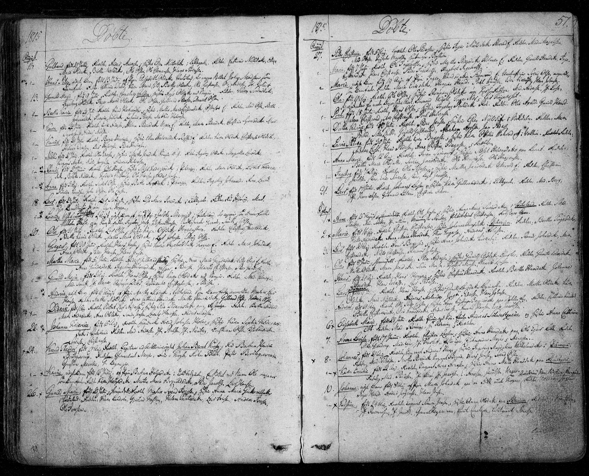 Aker prestekontor kirkebøker, SAO/A-10861/F/L0011: Parish register (official) no. 11, 1810-1819, p. 57