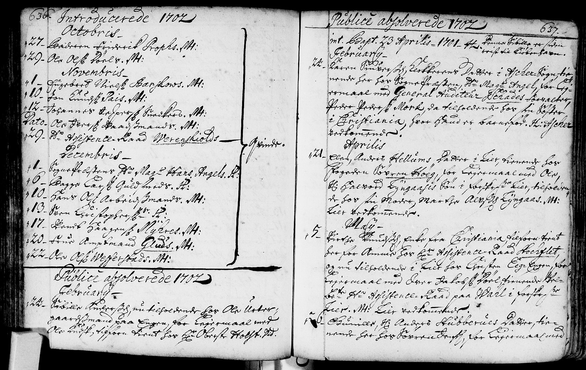 Bragernes kirkebøker, AV/SAKO-A-6/F/Fa/L0002: Parish register (official) no. I 2, 1680-1705, p. 636-637