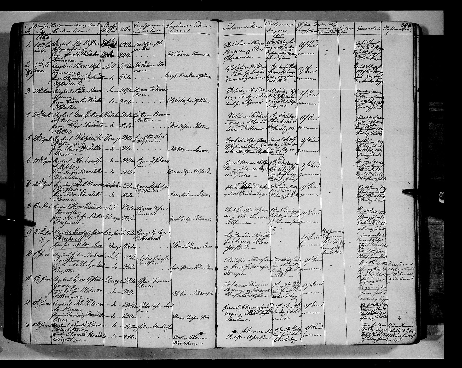 Vågå prestekontor, SAH/PREST-076/H/Ha/Haa/L0005: Parish register (official) no. 5 /1, 1842-1856, p. 304