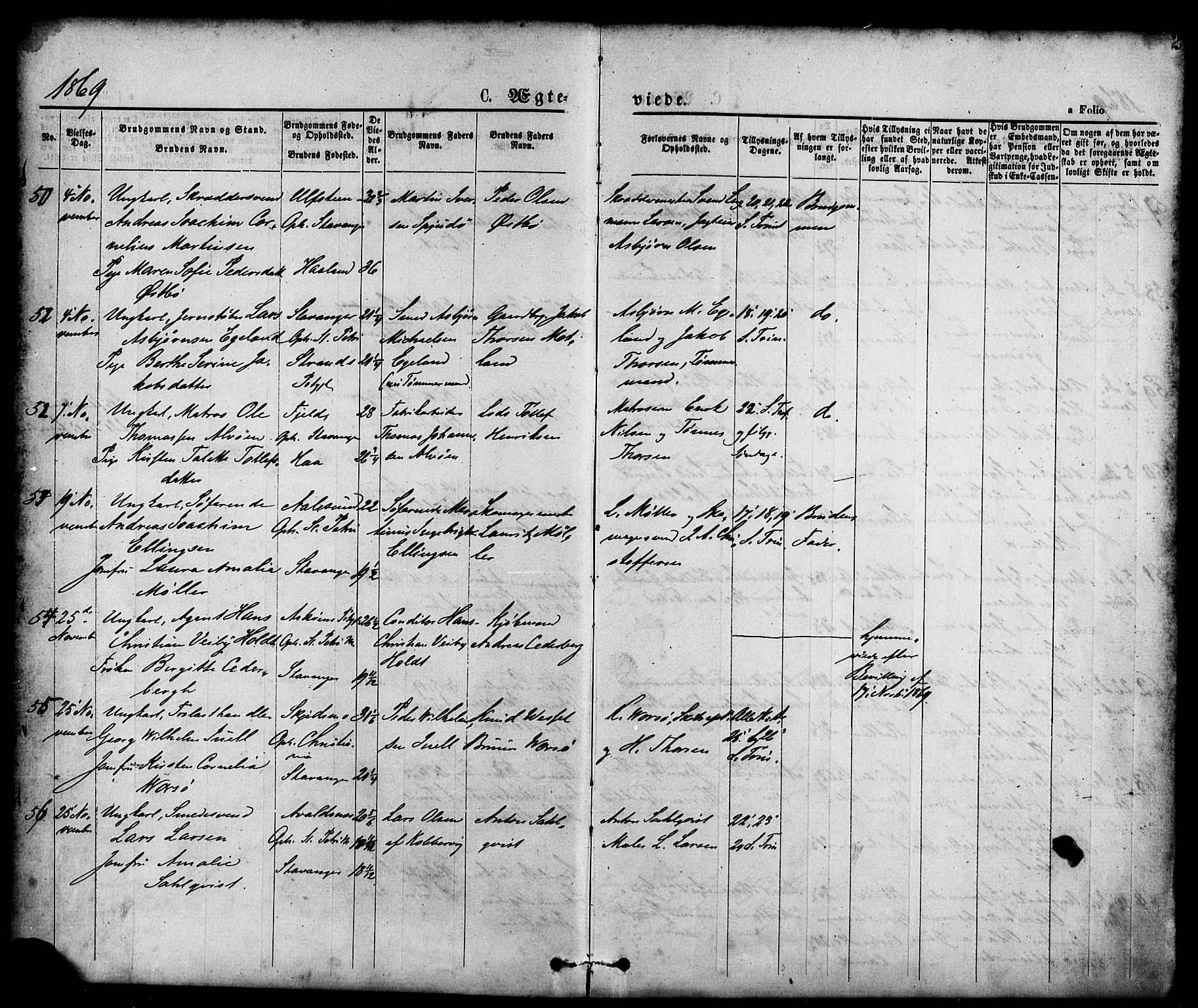 St. Petri sokneprestkontor, AV/SAST-A-101813/001/30/30BA/L0010: Parish register (official) no. A 10, 1869-1878, p. 2