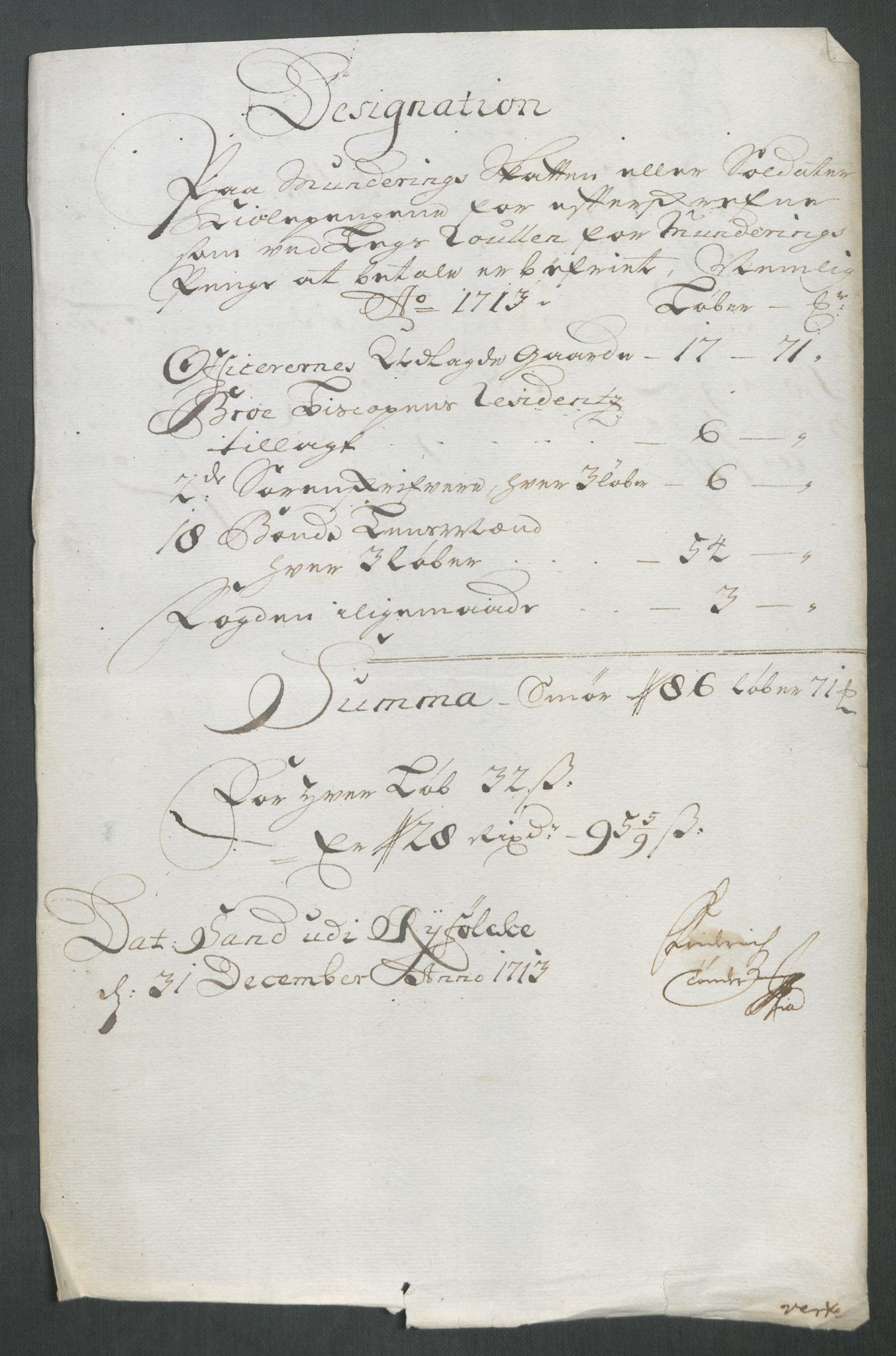 Rentekammeret inntil 1814, Reviderte regnskaper, Fogderegnskap, RA/EA-4092/R47/L2866: Fogderegnskap Ryfylke, 1713, p. 371