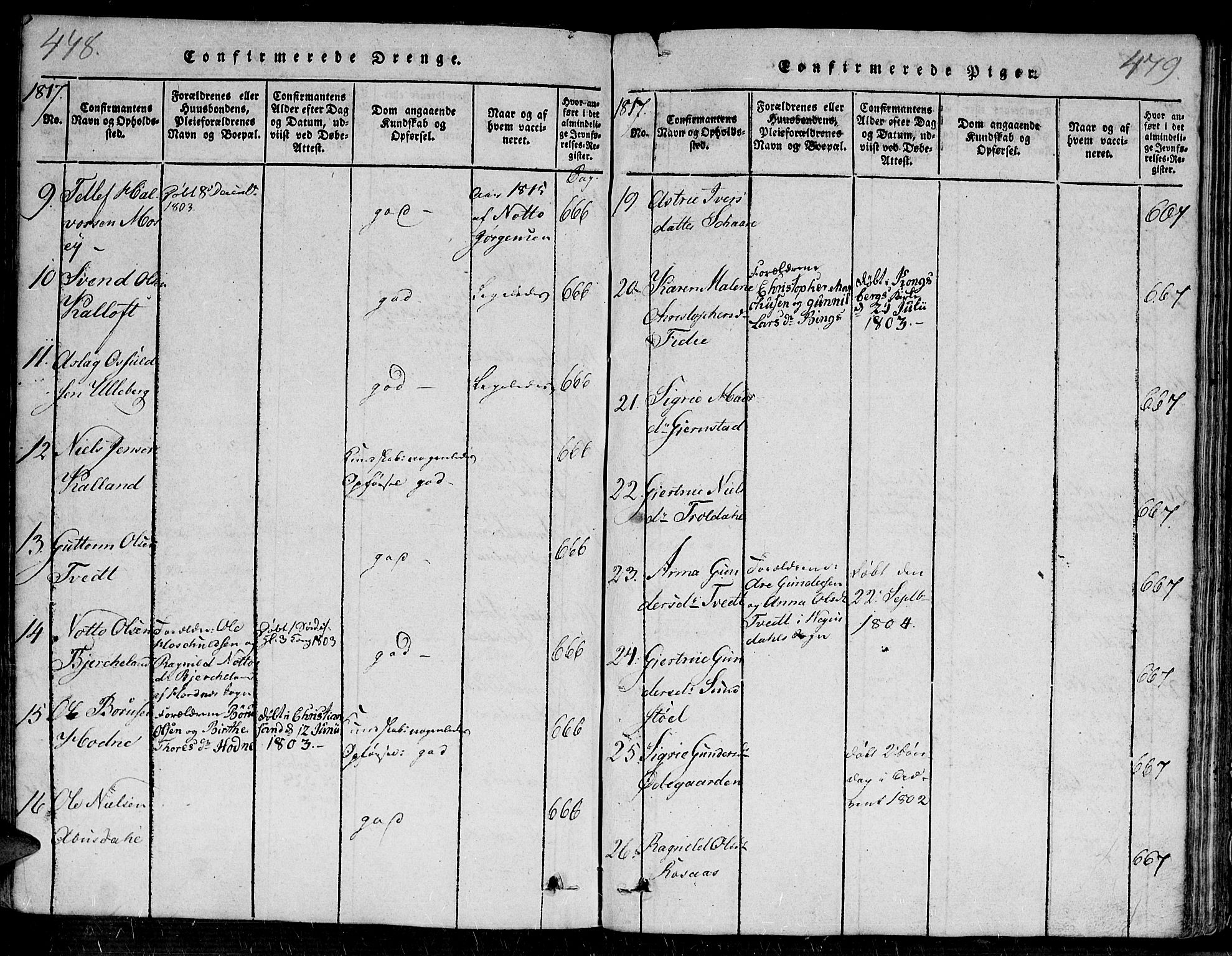 Evje sokneprestkontor, SAK/1111-0008/F/Fa/Faa/L0004: Parish register (official) no. A 4, 1816-1840, p. 478-479