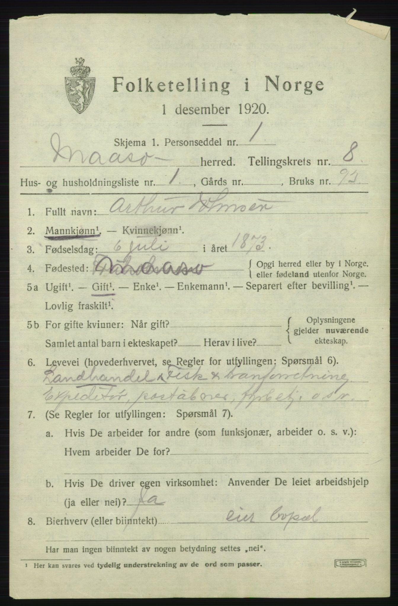 SATØ, 1920 census for Måsøy, 1920, p. 3948