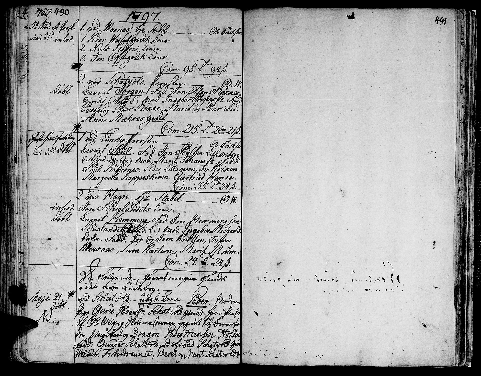 Ministerialprotokoller, klokkerbøker og fødselsregistre - Nord-Trøndelag, AV/SAT-A-1458/709/L0059: Parish register (official) no. 709A06, 1781-1797, p. 490-491