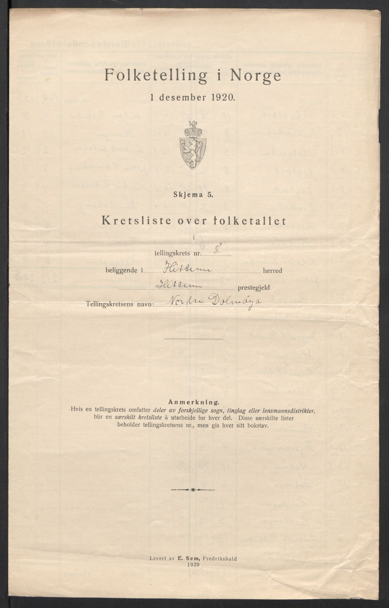 SAT, 1920 census for Hitra, 1920, p. 27