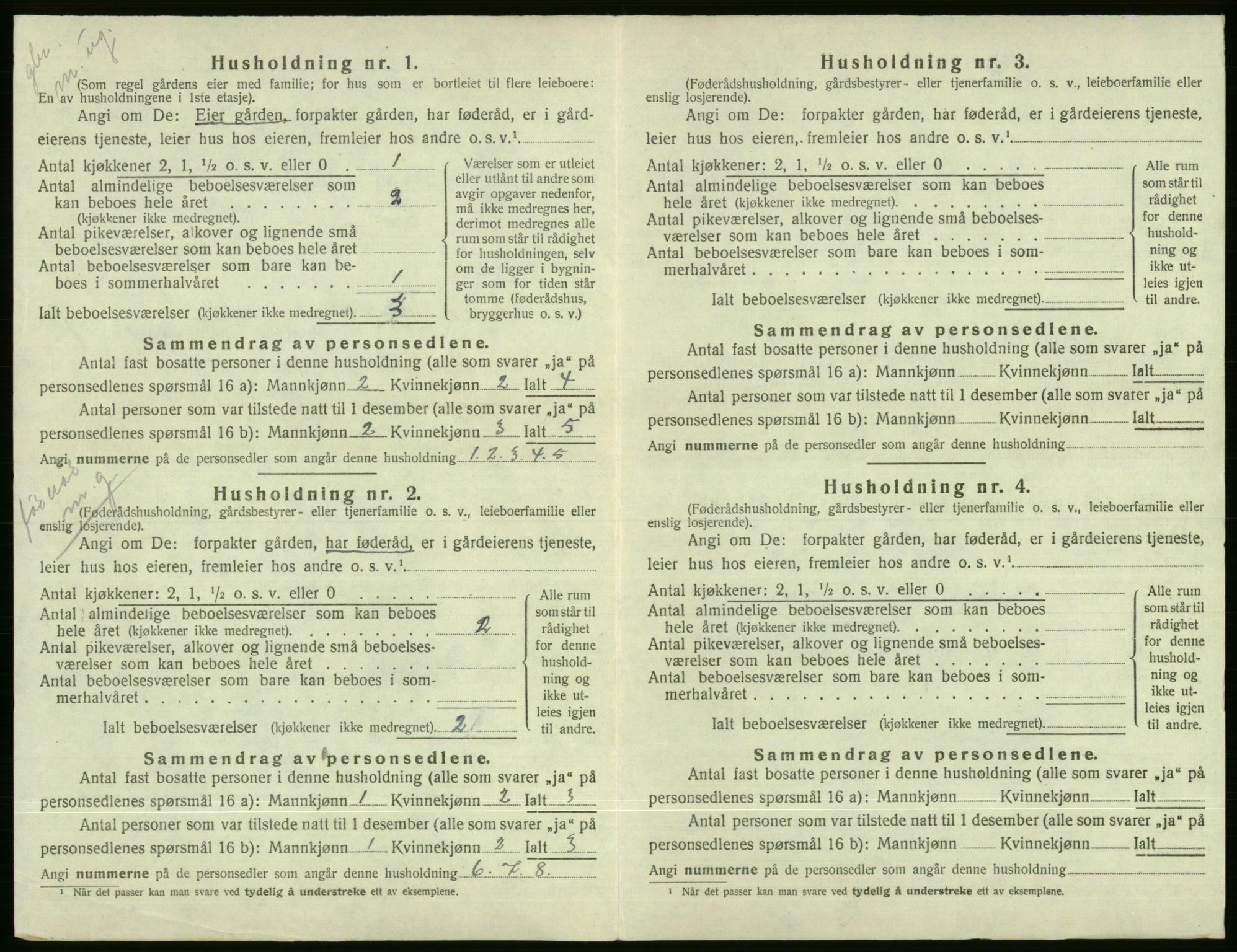 SAB, 1920 census for Voss, 1920, p. 2092