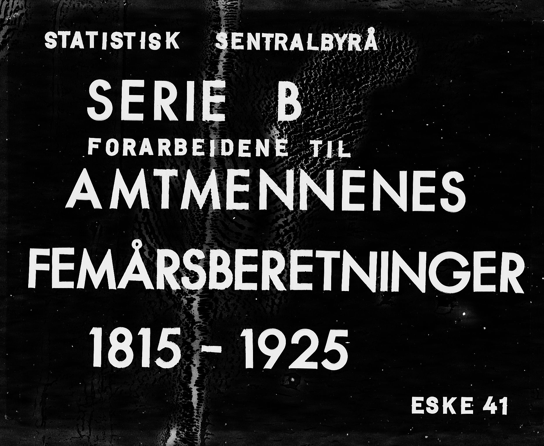 Statistisk sentralbyrå, Næringsøkonomiske emner, Generelt - Amtmennenes femårsberetninger, RA/S-2233/F/Fa/L0041: --, 1871-1875, p. 1