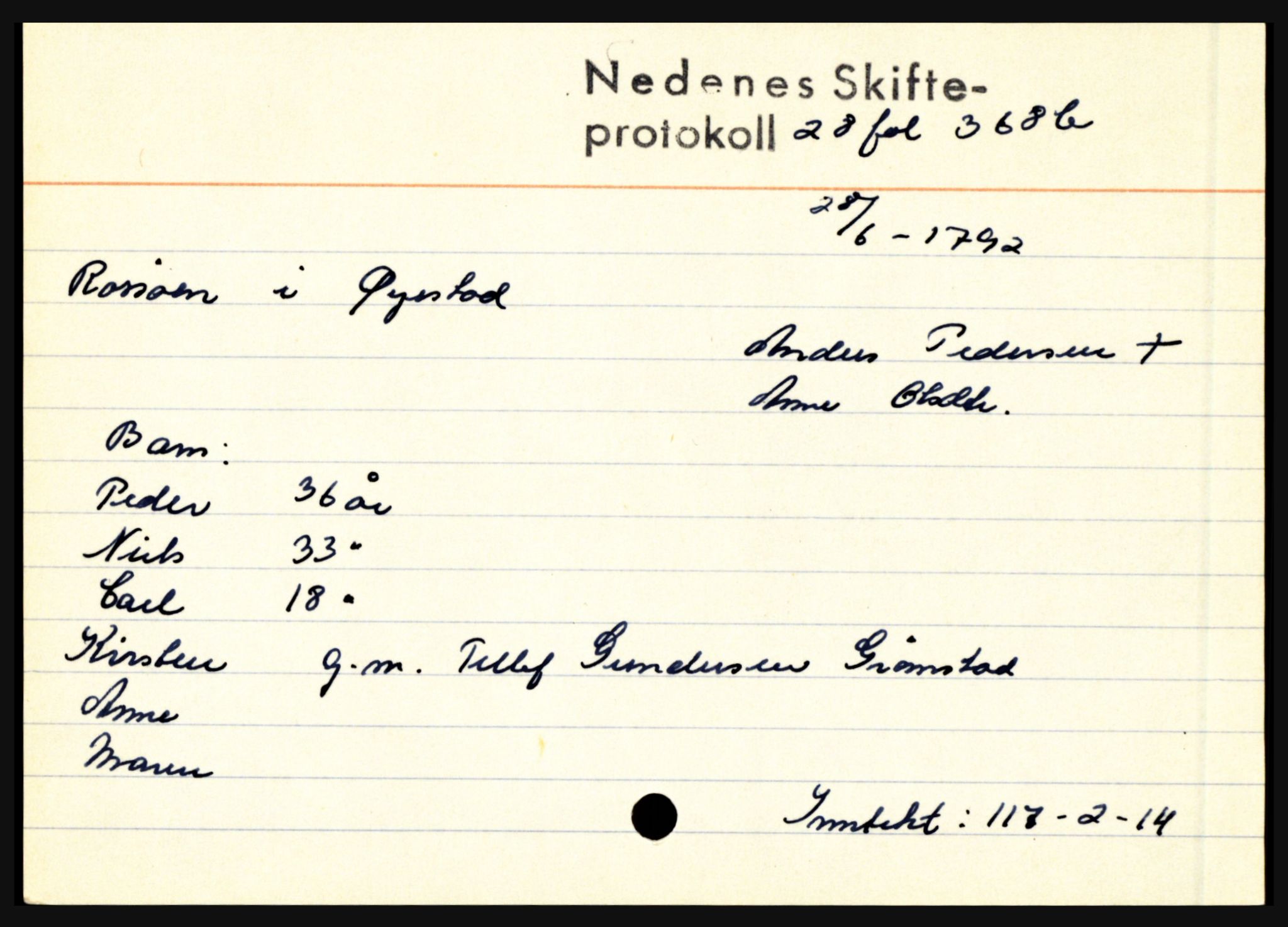 Nedenes sorenskriveri før 1824, AV/SAK-1221-0007/H, p. 24471