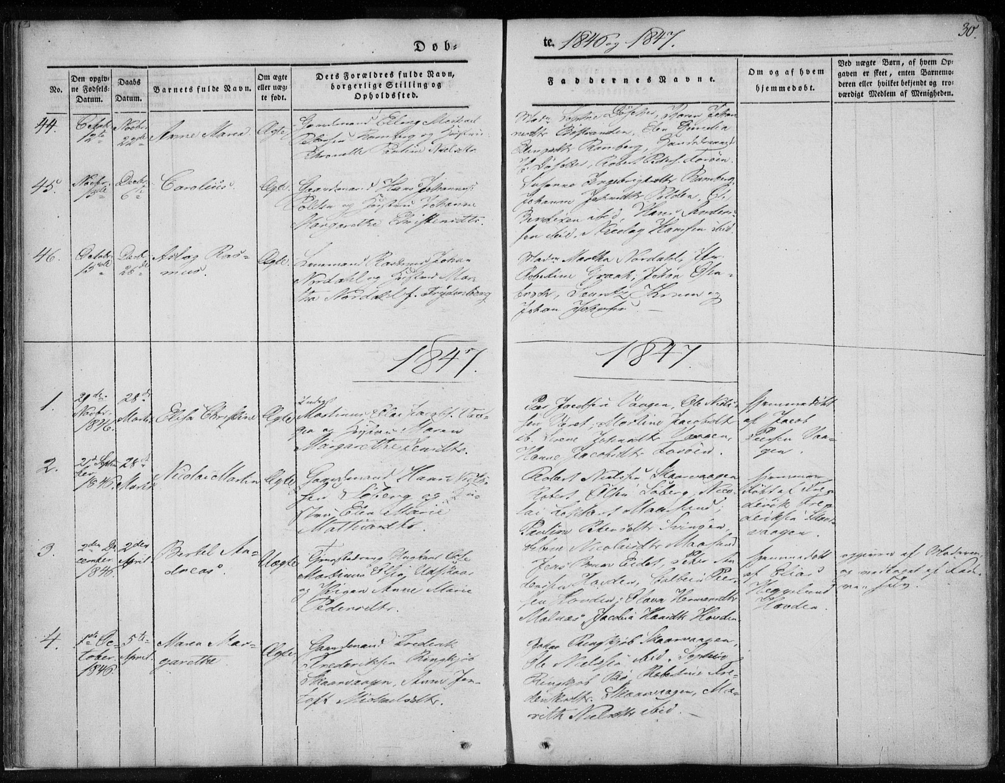 Ministerialprotokoller, klokkerbøker og fødselsregistre - Nordland, AV/SAT-A-1459/891/L1299: Parish register (official) no. 891A04, 1841-1856, p. 30