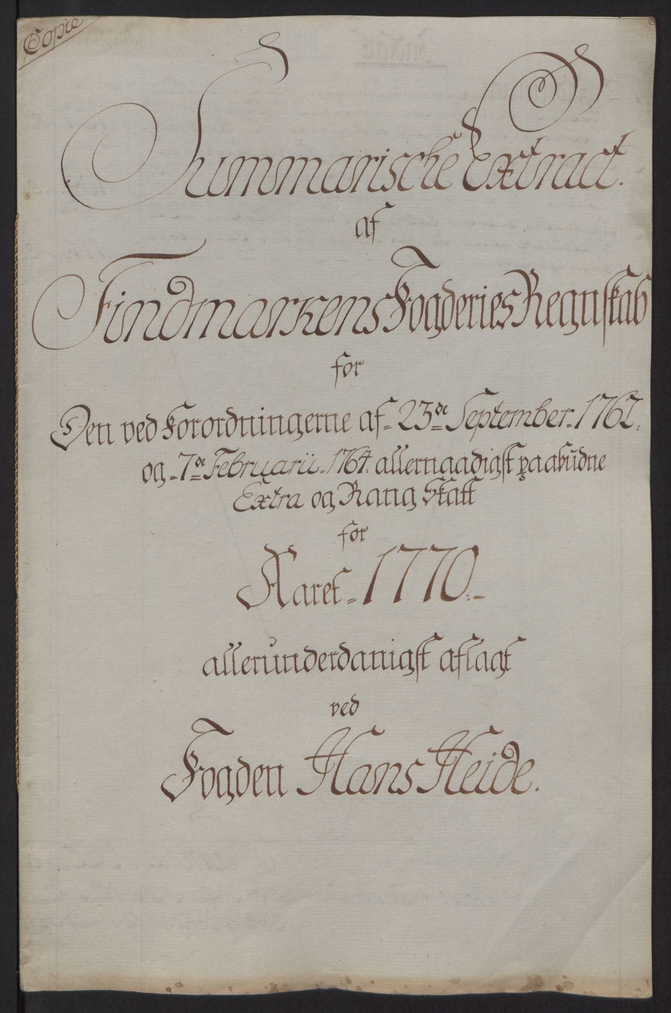 Rentekammeret inntil 1814, Reviderte regnskaper, Fogderegnskap, RA/EA-4092/R69/L4910: Ekstraskatten  Finnmark/Vardøhus, 1762-1772, p. 366