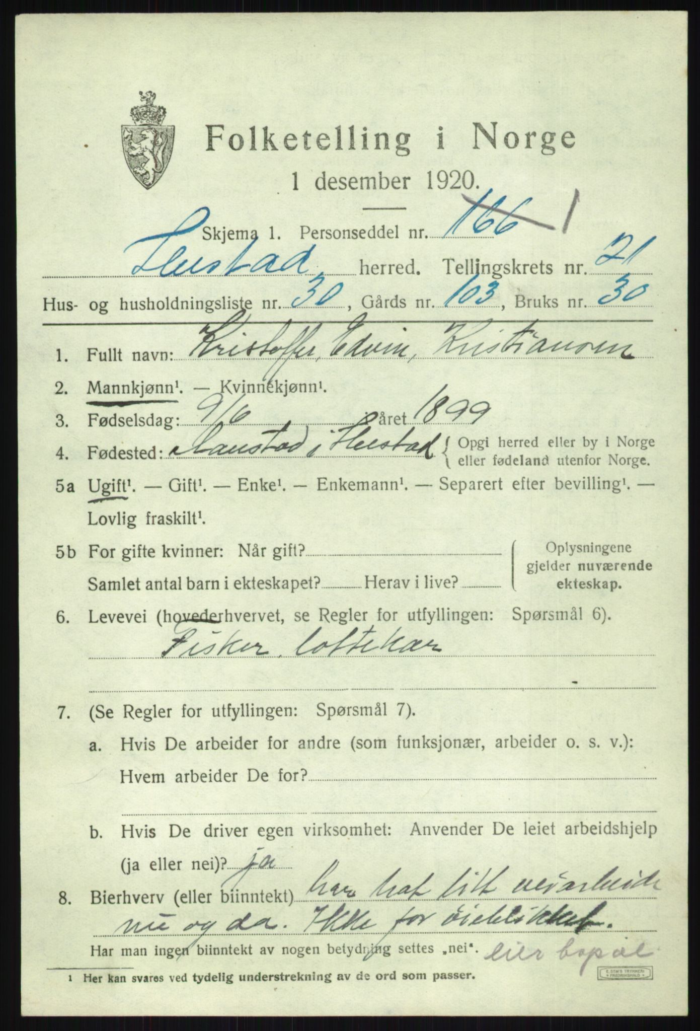 SATØ, 1920 census for Ibestad, 1920, p. 12128