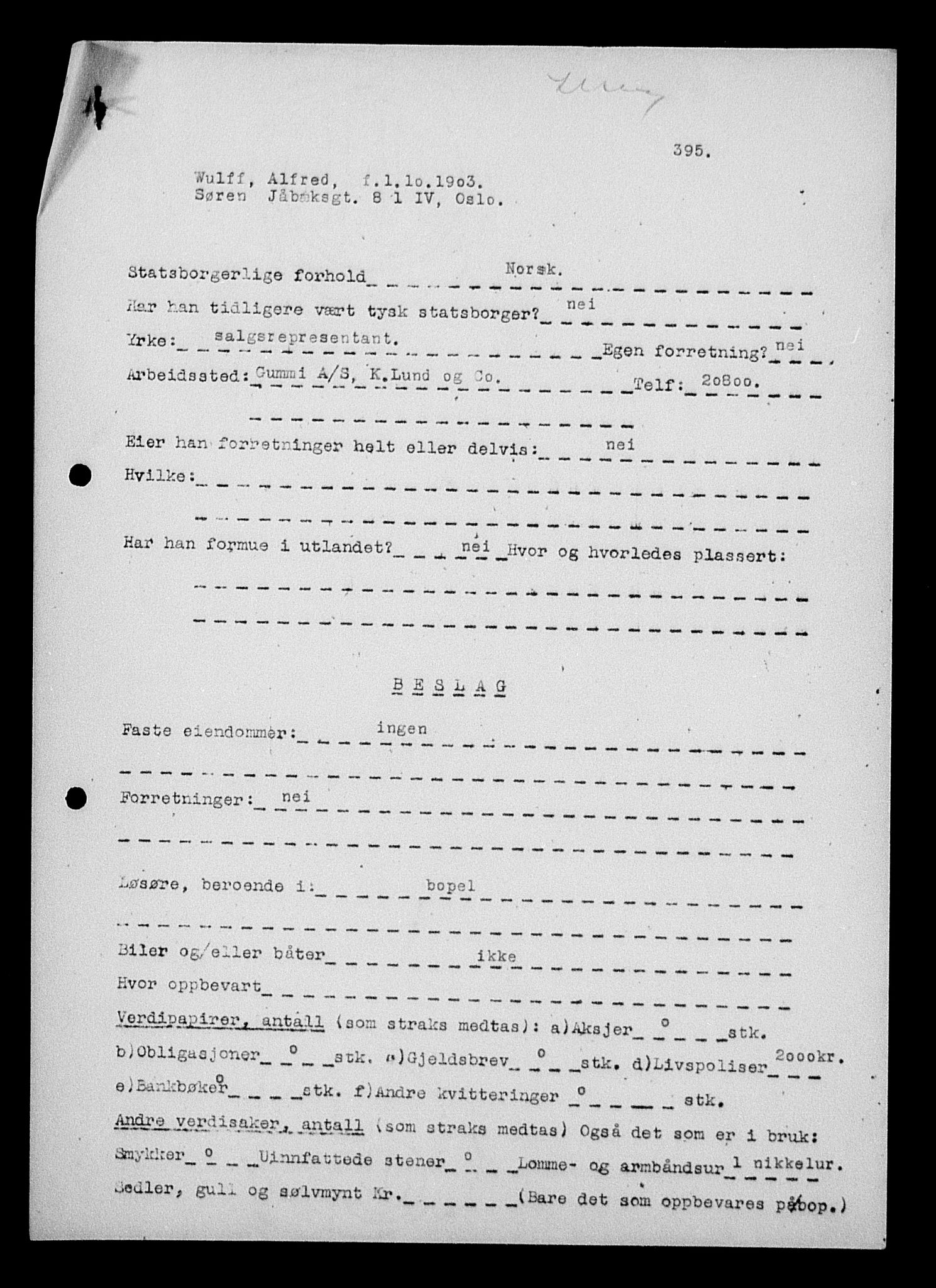 Justisdepartementet, Tilbakeføringskontoret for inndratte formuer, AV/RA-S-1564/H/Hc/Hcc/L0987: --, 1945-1947, p. 304