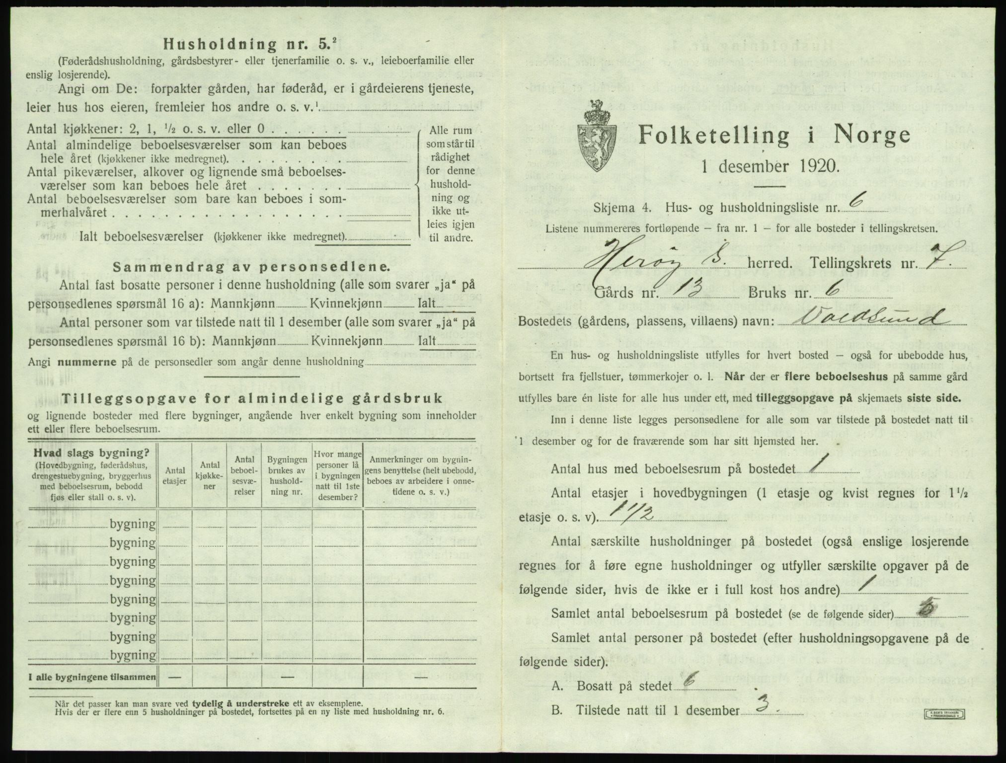 SAT, 1920 census for Herøy (MR), 1920, p. 483