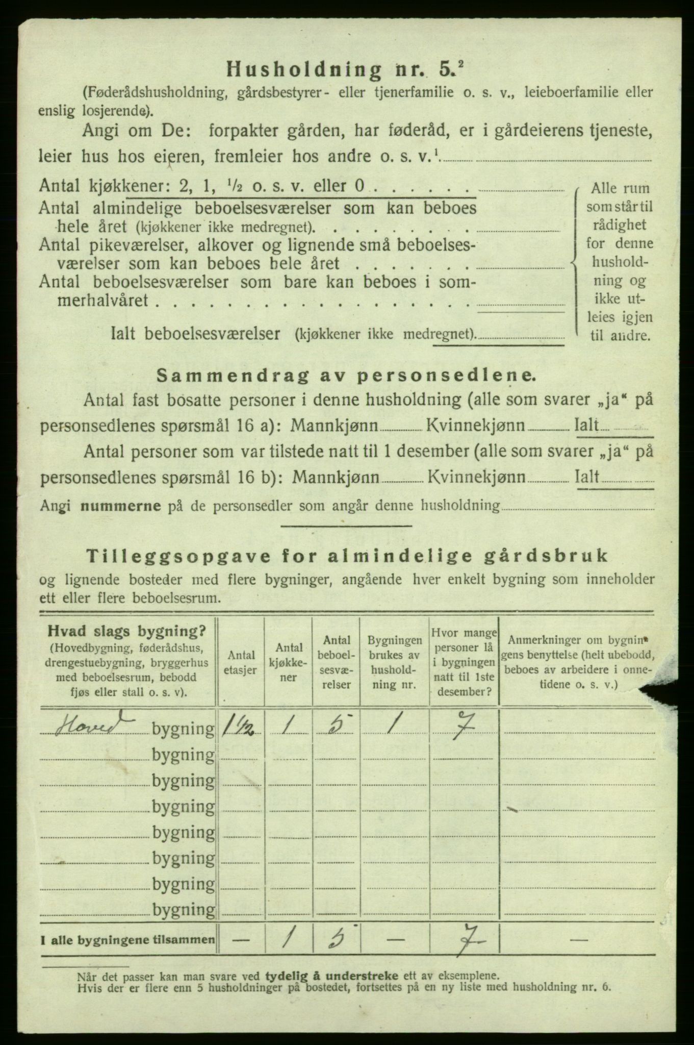 SAB, 1920 census for Strandebarm, 1920, p. 1036