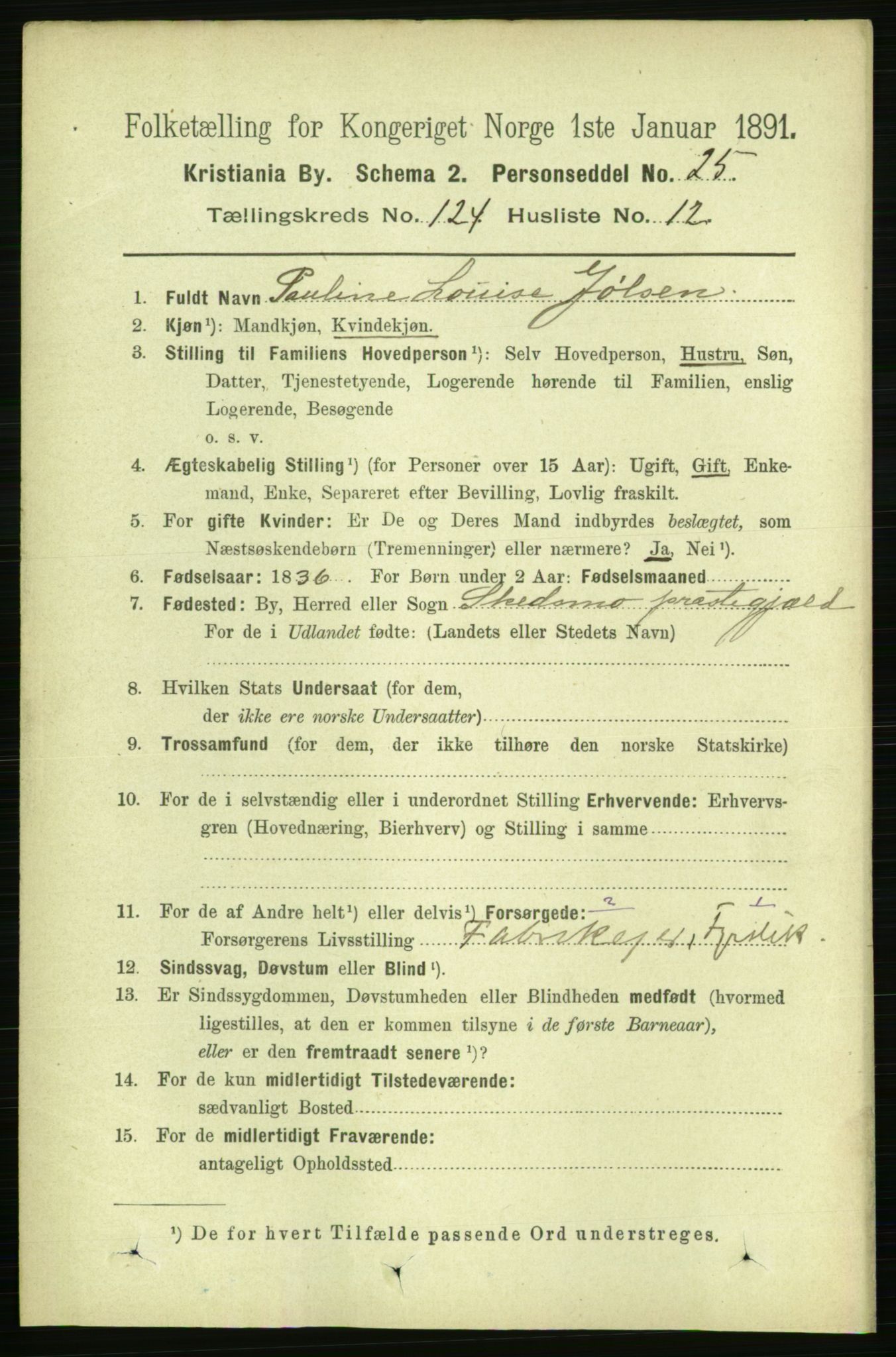 RA, 1891 census for 0301 Kristiania, 1891, p. 65416