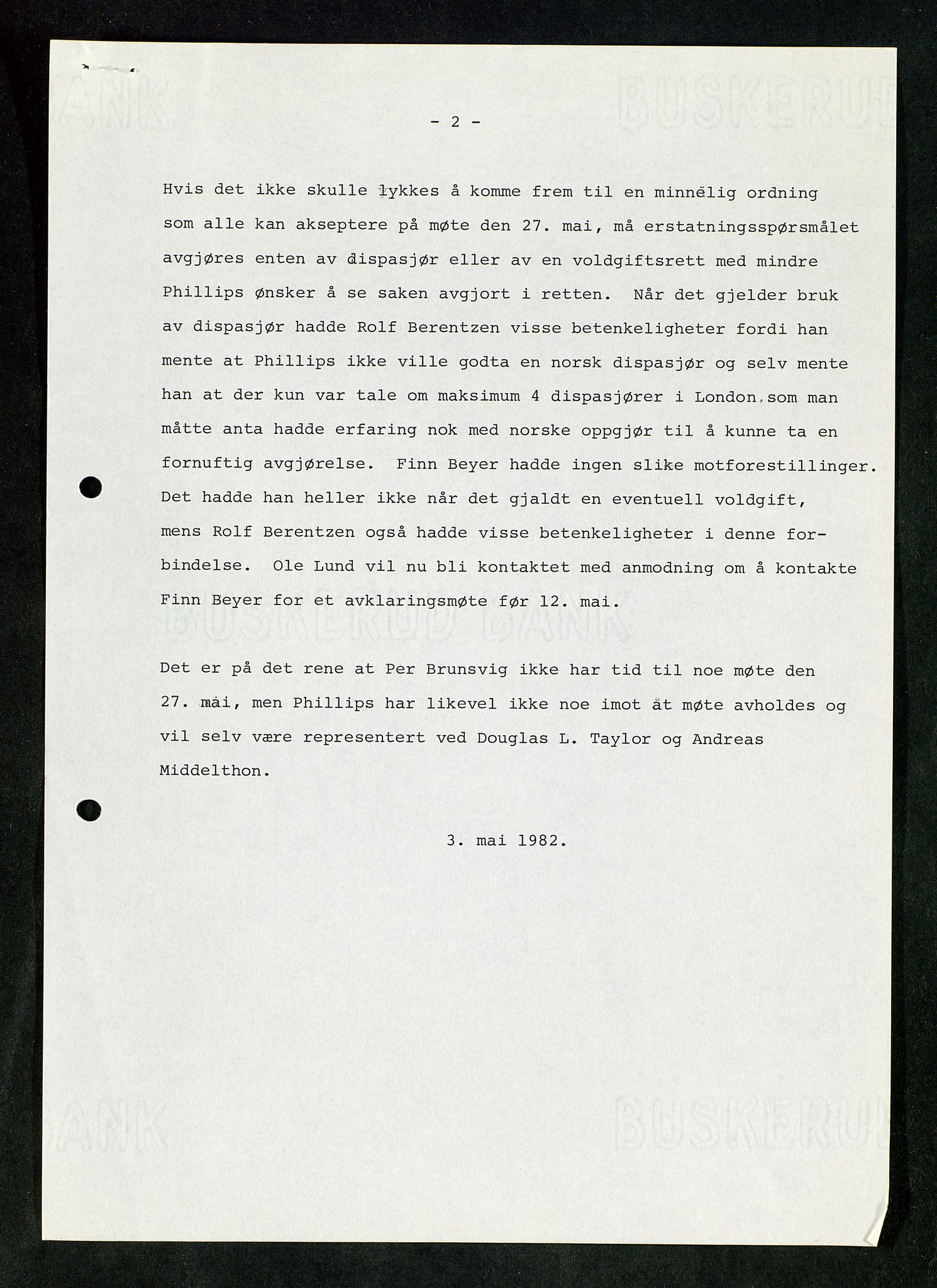 Pa 1503 - Stavanger Drilling AS, AV/SAST-A-101906/Da/L0017: Alexander L. Kielland - Saks- og korrespondansearkiv, 1981-1984, p. 131