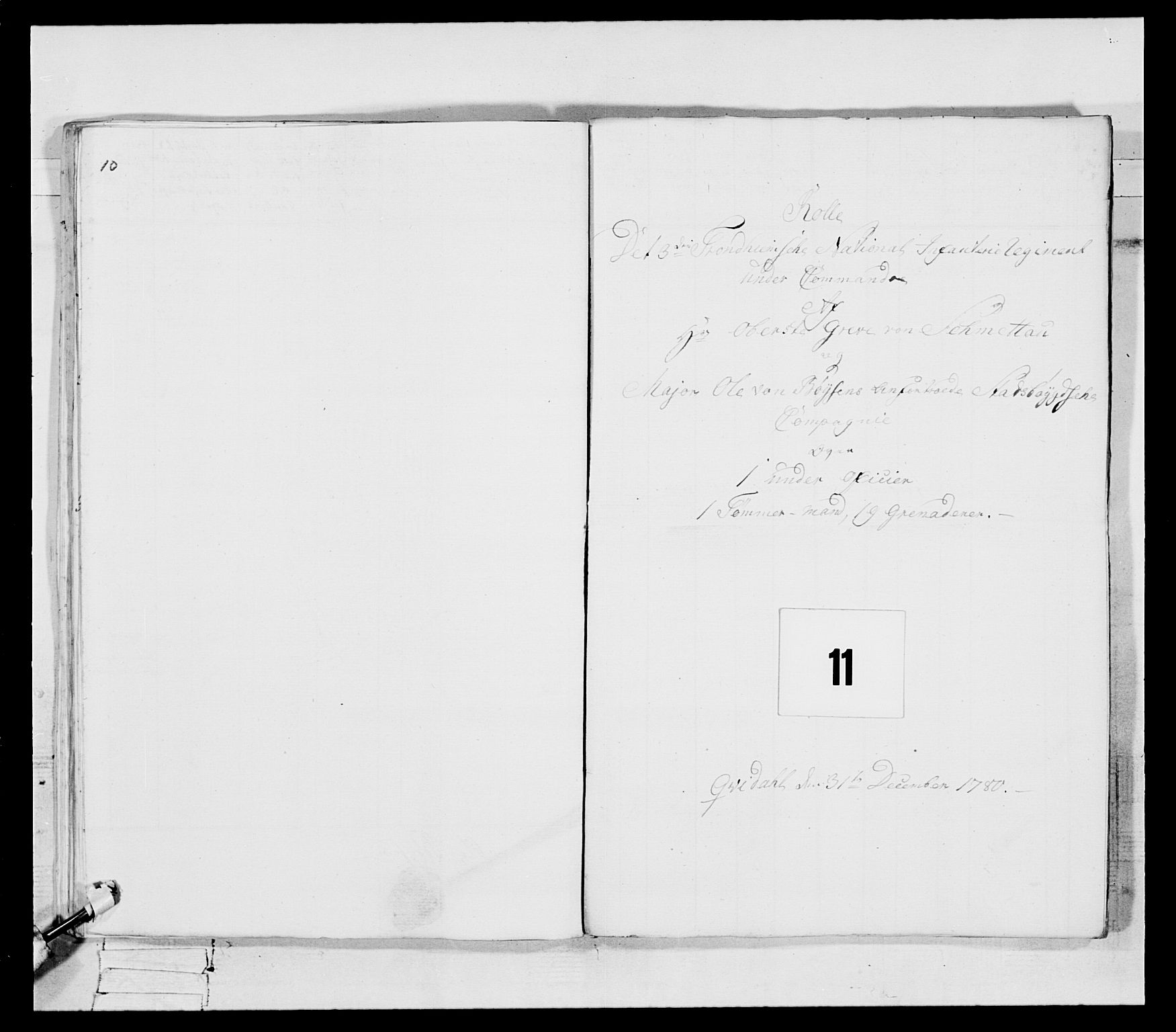 Generalitets- og kommissariatskollegiet, Det kongelige norske kommissariatskollegium, AV/RA-EA-5420/E/Eh/L0087: 3. Trondheimske nasjonale infanteriregiment, 1780, p. 136