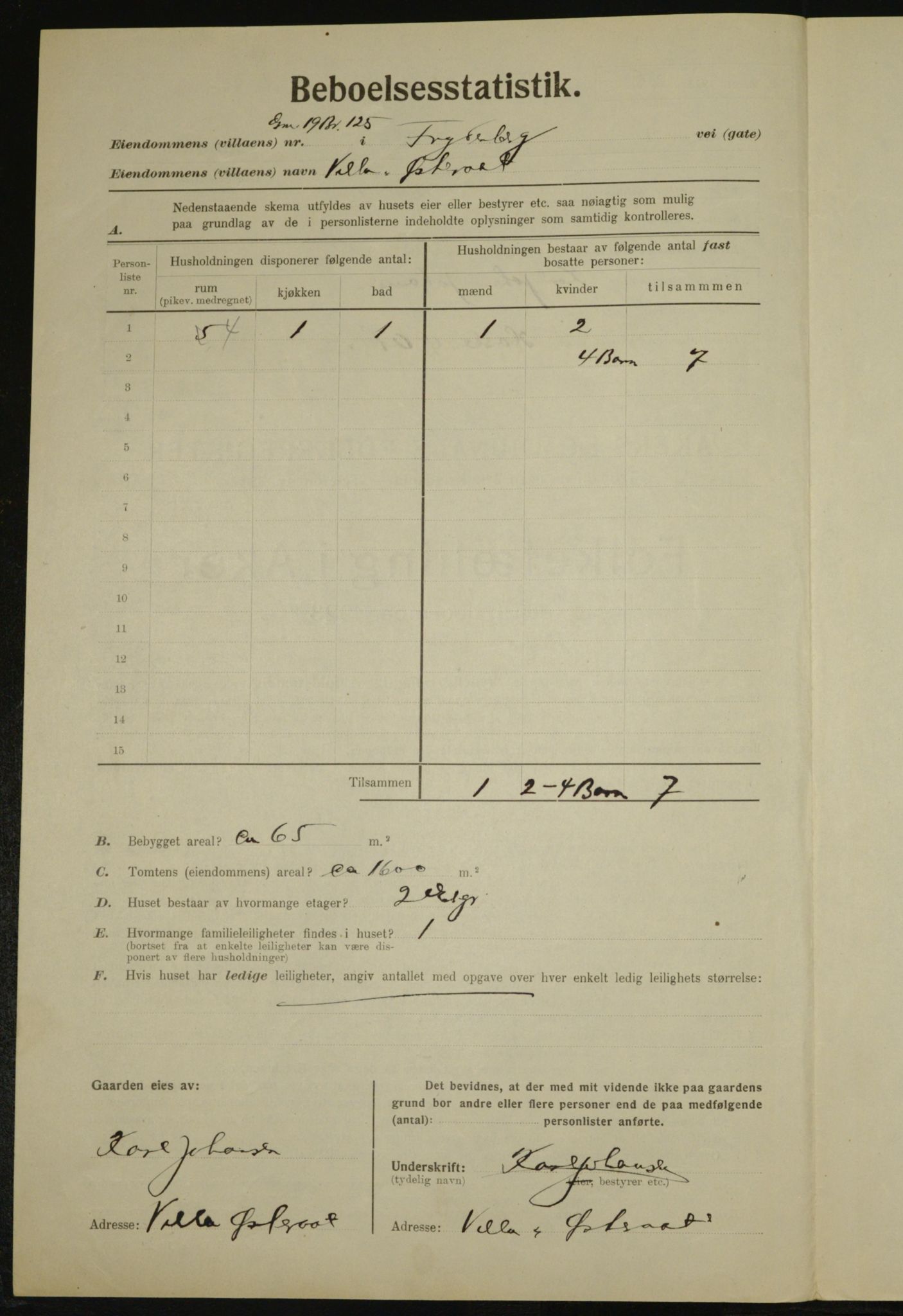 , Municipal Census 1923 for Aker, 1923, p. 24266