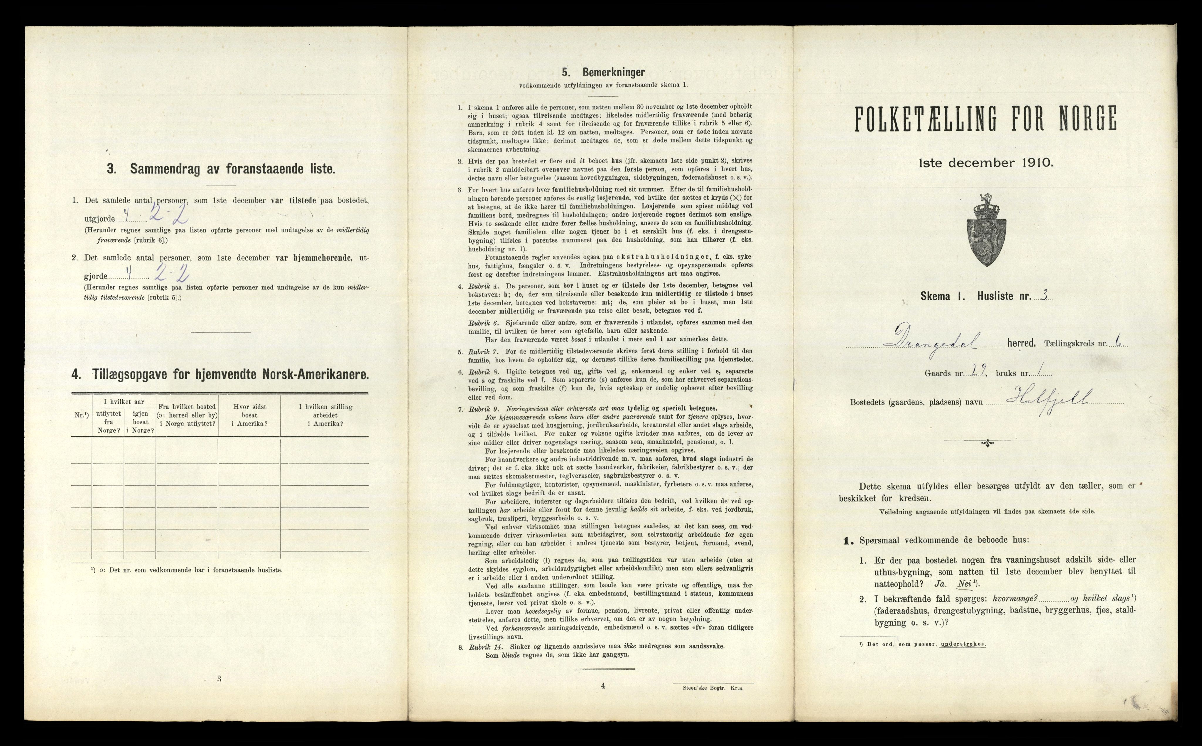 RA, 1910 census for Drangedal, 1910, p. 499