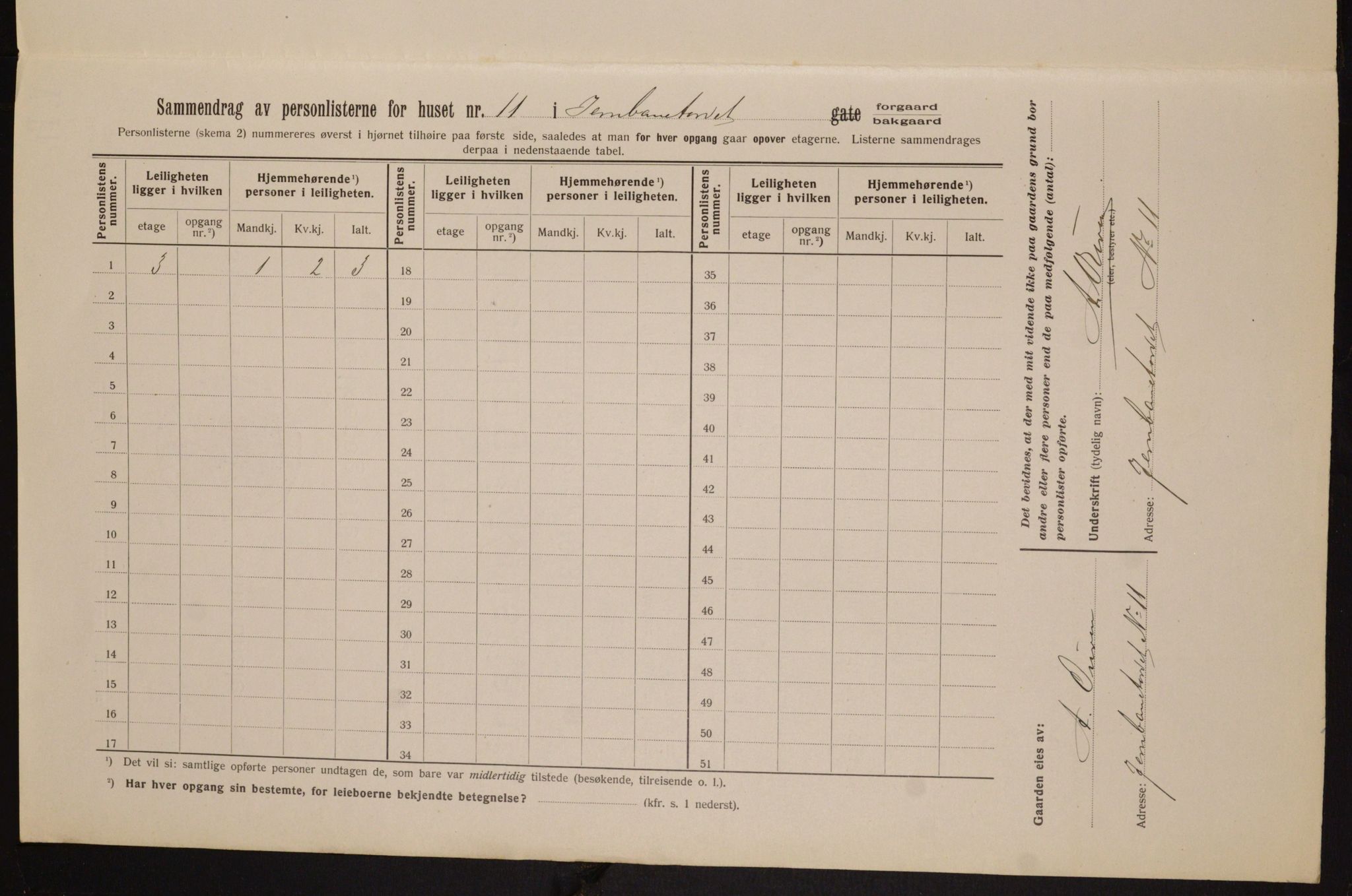 OBA, Municipal Census 1913 for Kristiania, 1913, p. 46722