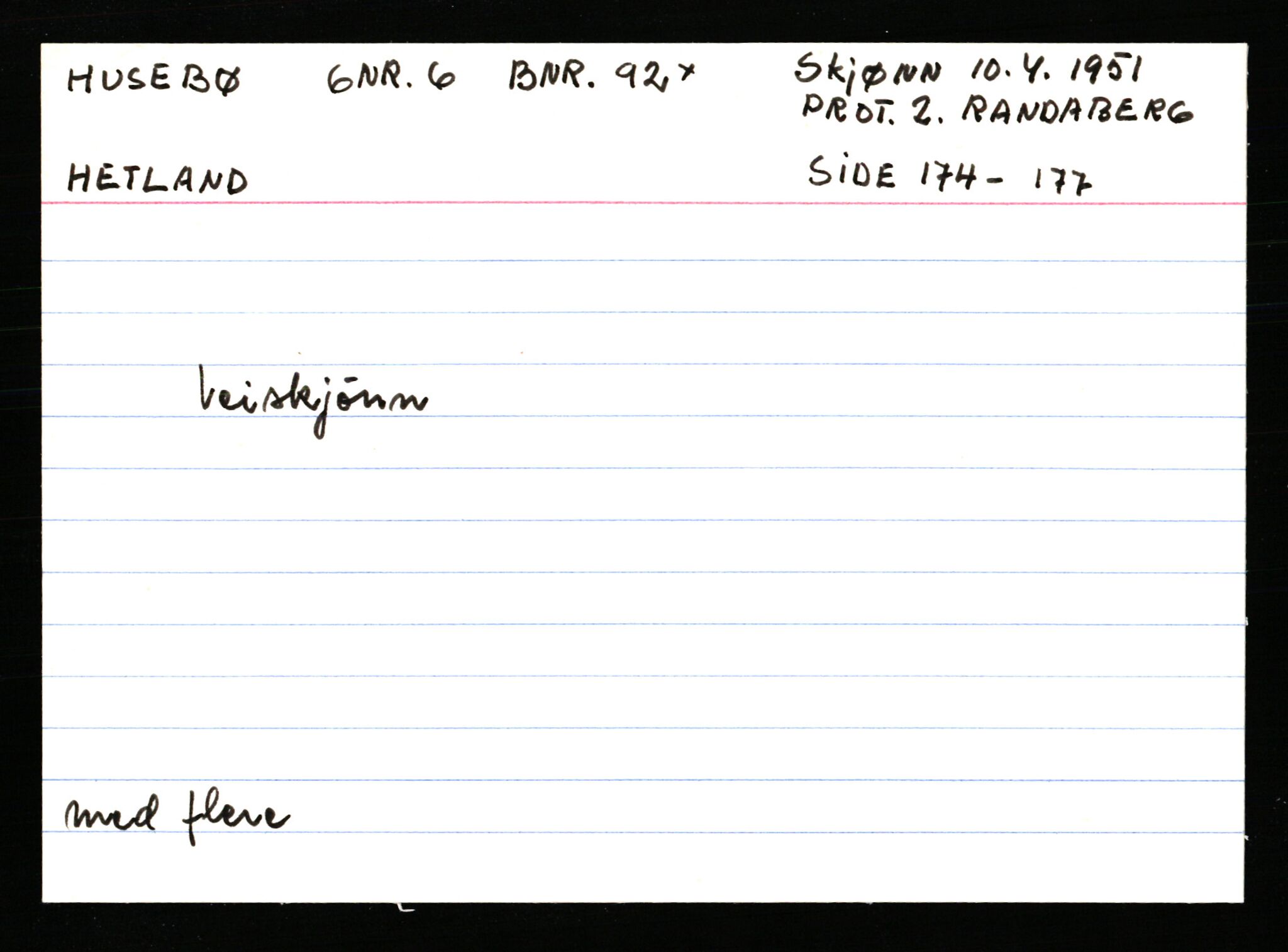 Statsarkivet i Stavanger, AV/SAST-A-101971/03/Y/Ym/L0027: Åstedskort sortert etter gårdsnavn: Husebø - Høle, 1600-1950, p. 40