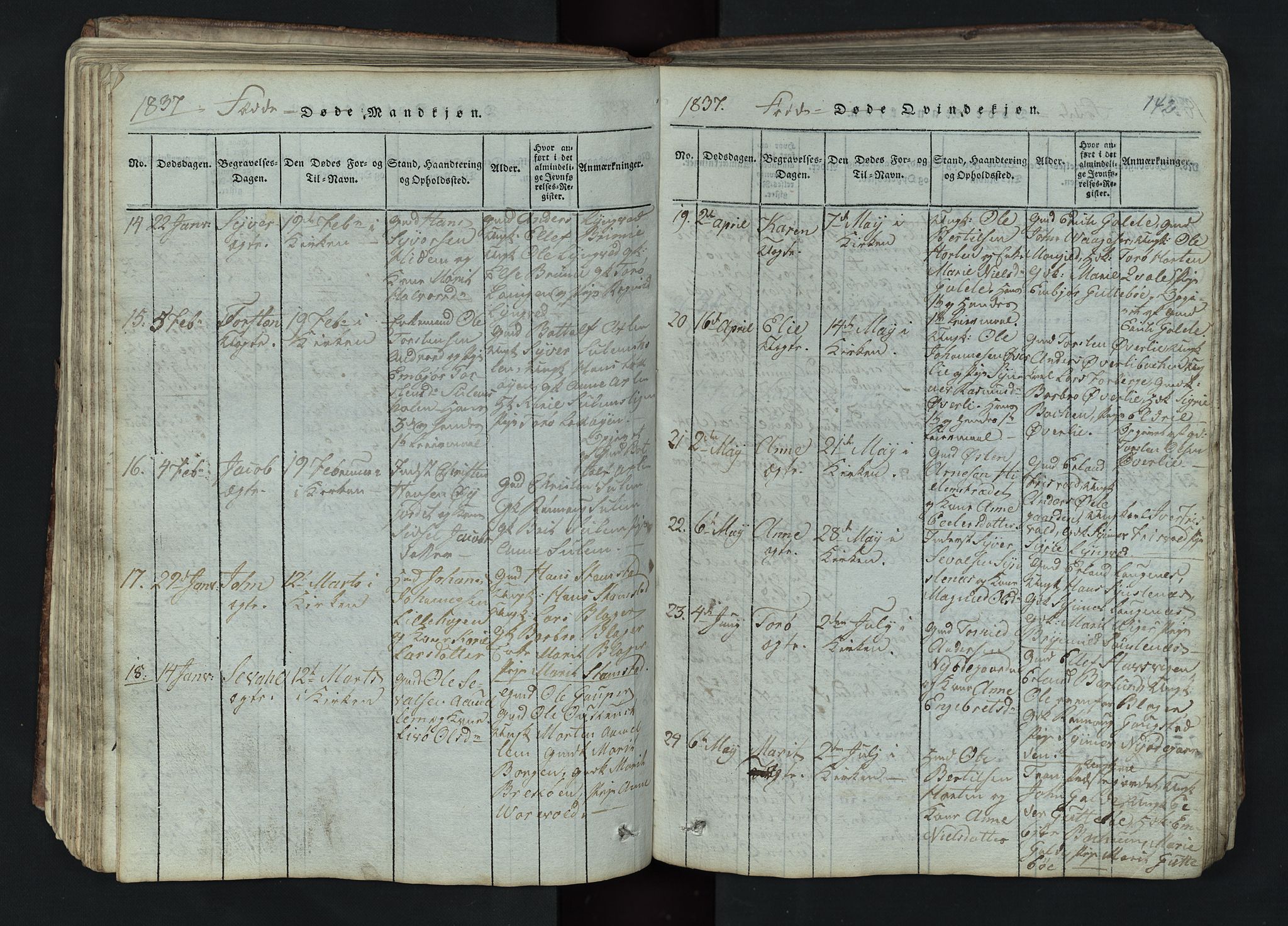 Lom prestekontor, AV/SAH-PREST-070/L/L0002: Parish register (copy) no. 2, 1815-1844, p. 142