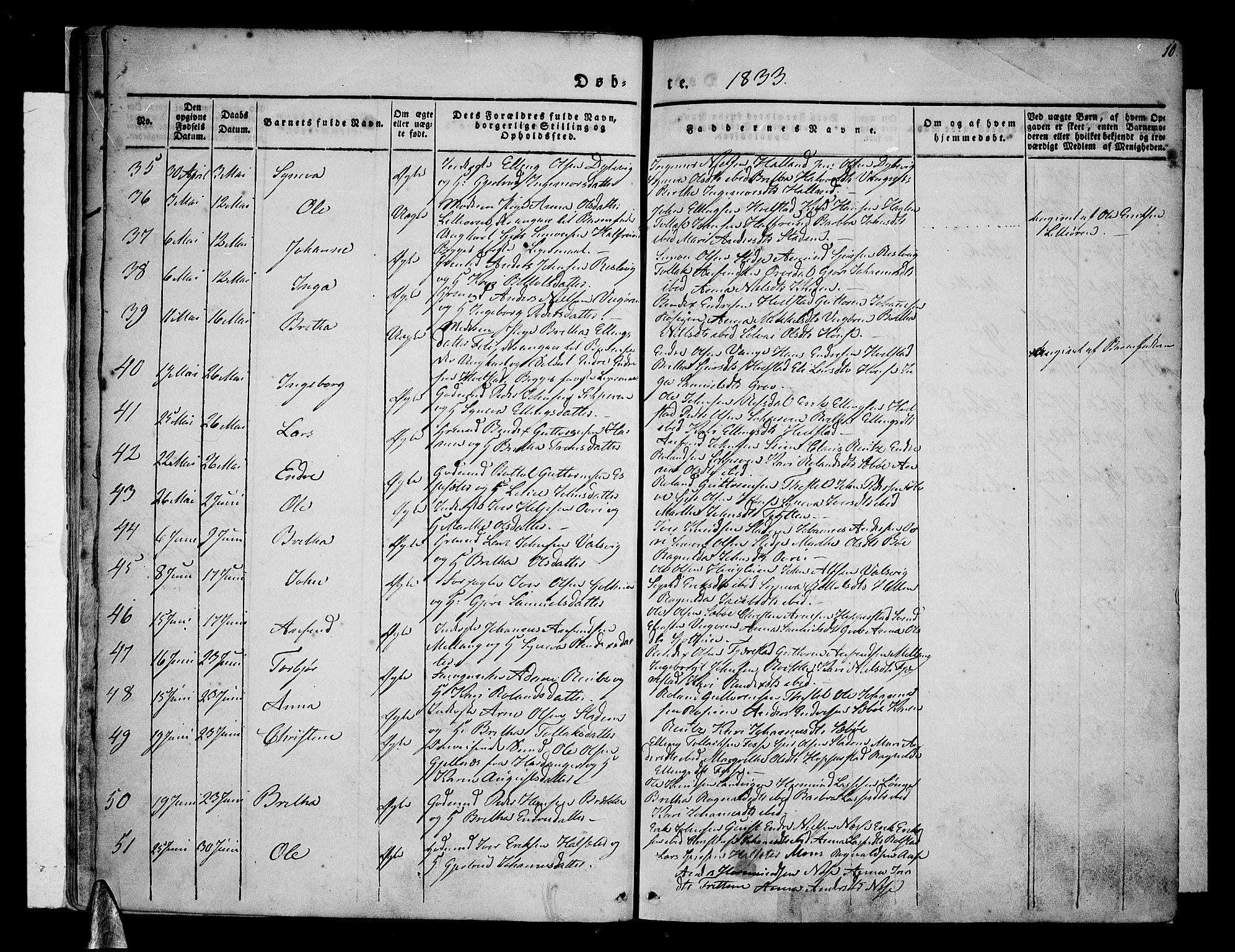 Vik sokneprestembete, AV/SAB-A-81501/H/Haa/Haaa/L0007: Parish register (official) no. A 7, 1831-1845, p. 10