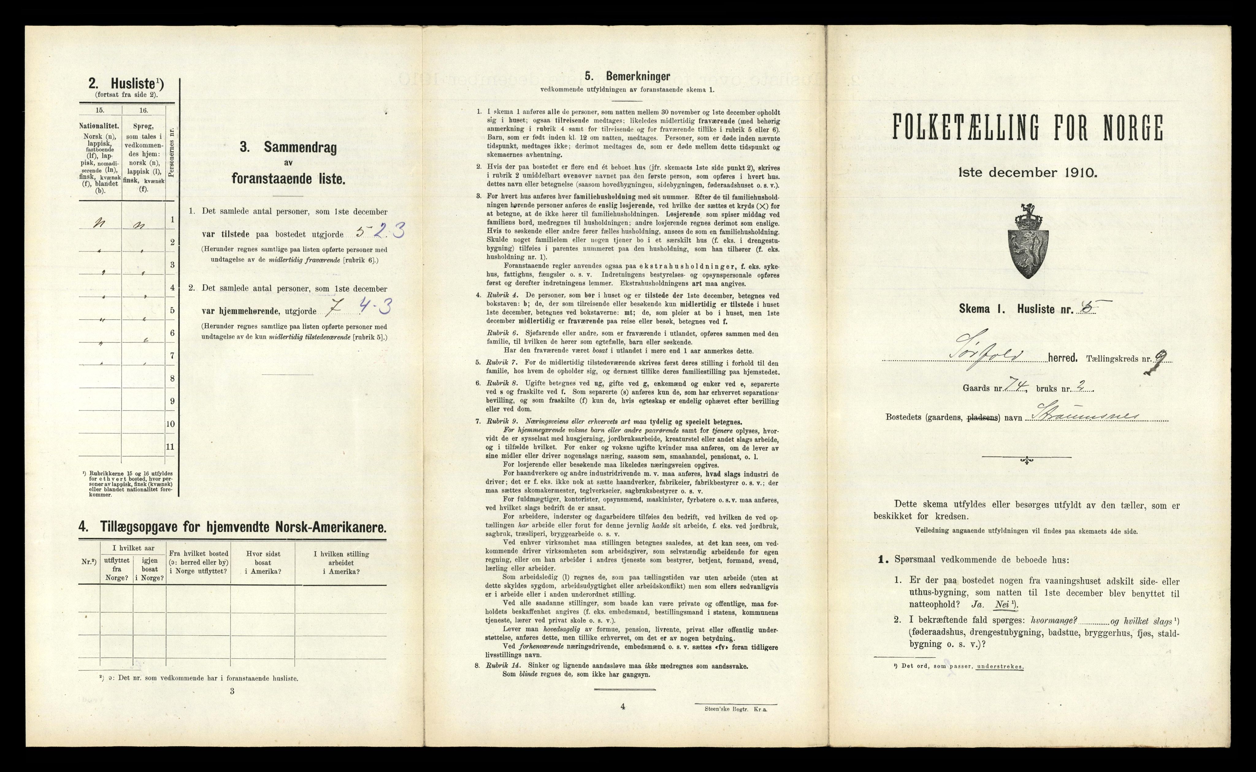 RA, 1910 census for Sørfold, 1910, p. 806