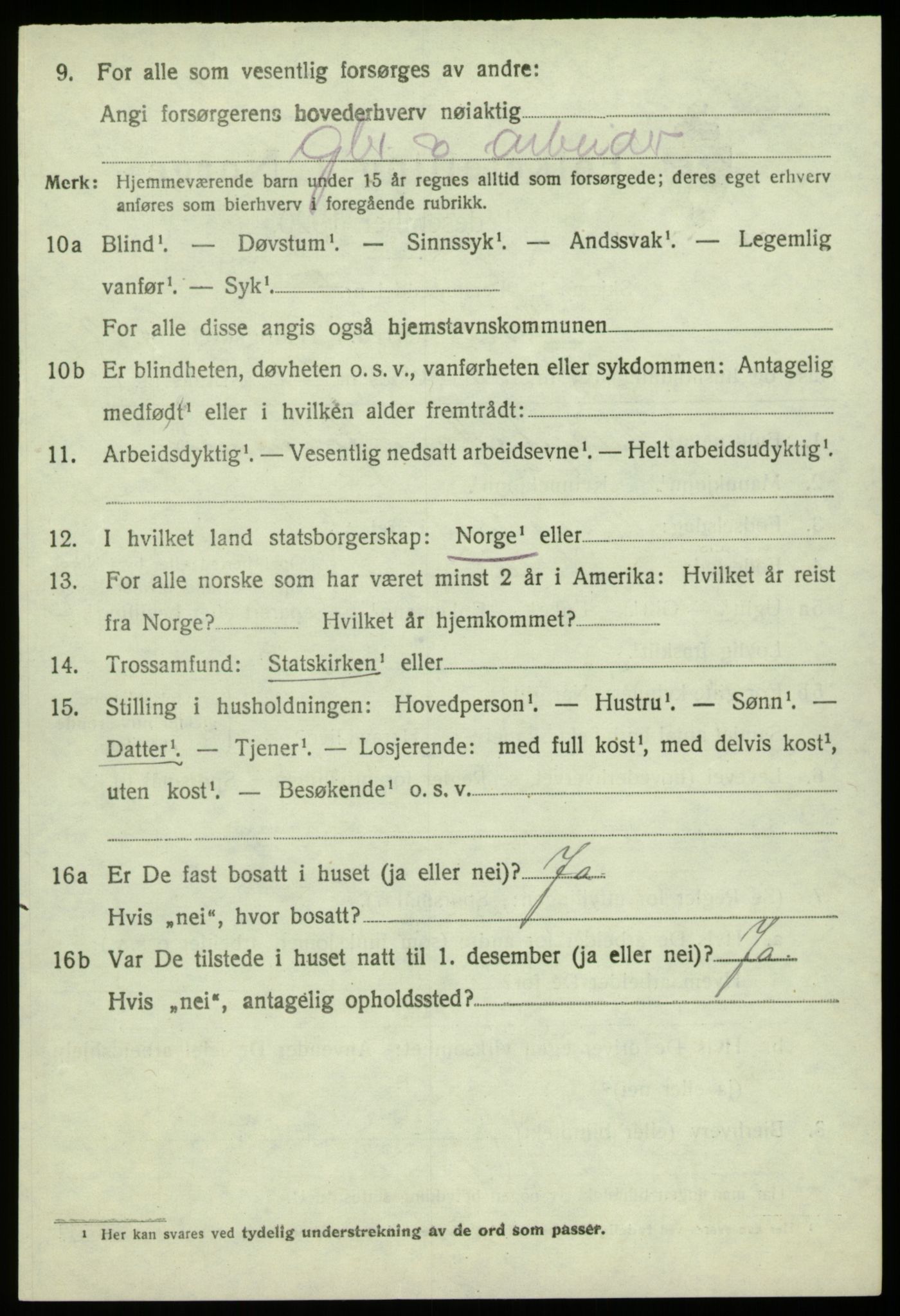 SAB, 1920 census for Fjell, 1920, p. 11565