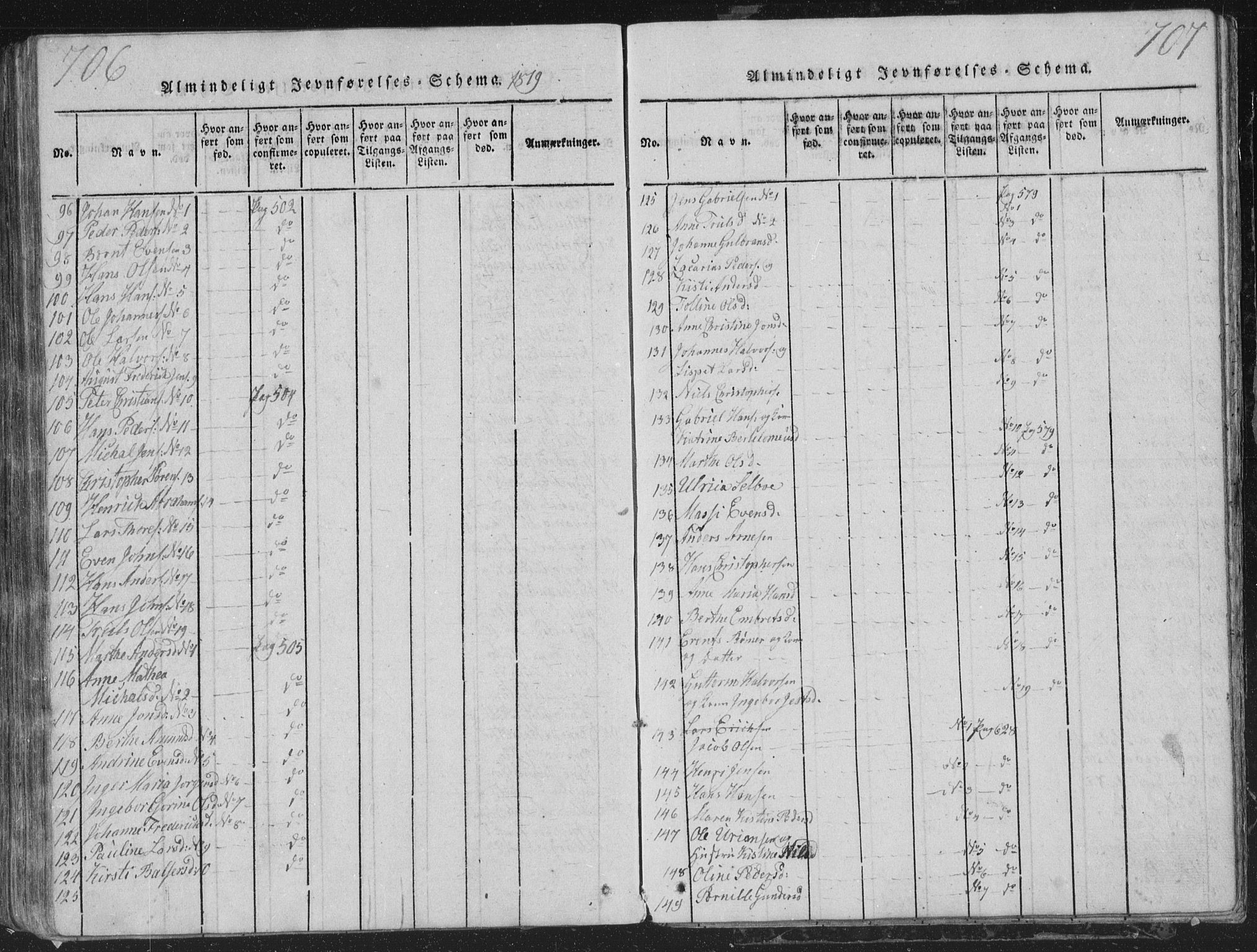 Røyken kirkebøker, AV/SAKO-A-241/G/Ga/L0003: Parish register (copy) no. 3, 1814-1856, p. 706-707