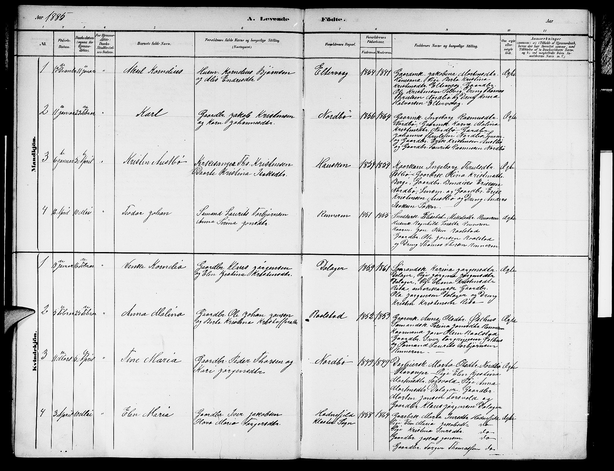 Rennesøy sokneprestkontor, AV/SAST-A -101827/H/Ha/Hab/L0007: Parish register (copy) no. B 7, 1881-1890