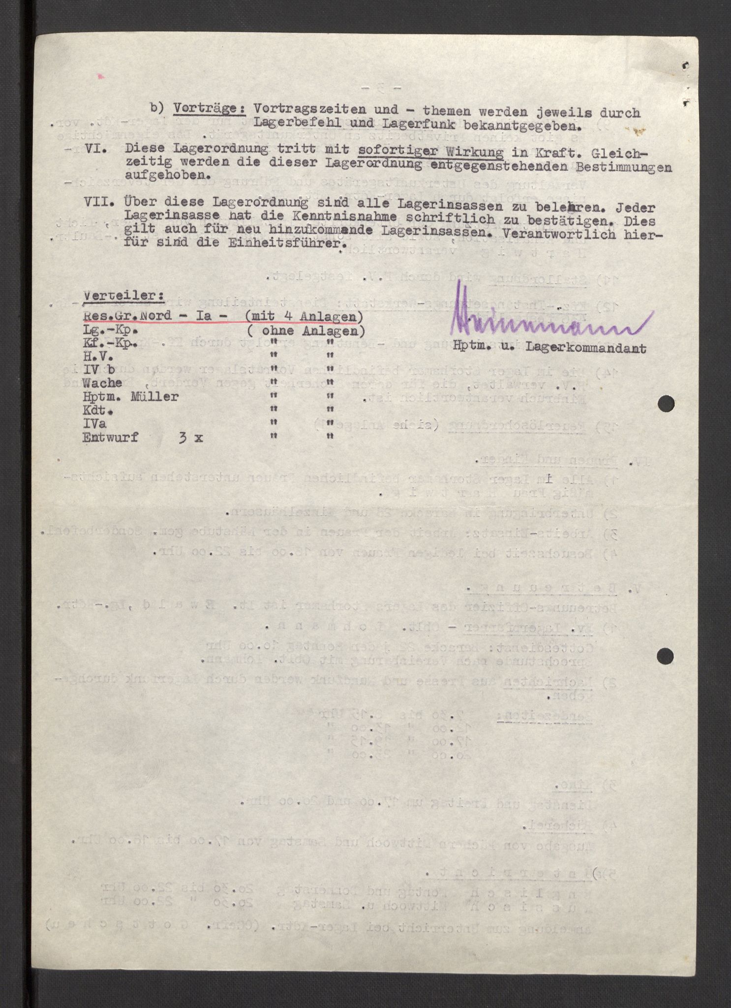 Deutscher Oberbefehlshaber Norwegen (DOBN), AV/RA-RAFA-2197/D/Dja/L0070/0001: DBO Abt. 1a / Lagerordnungen, 1946