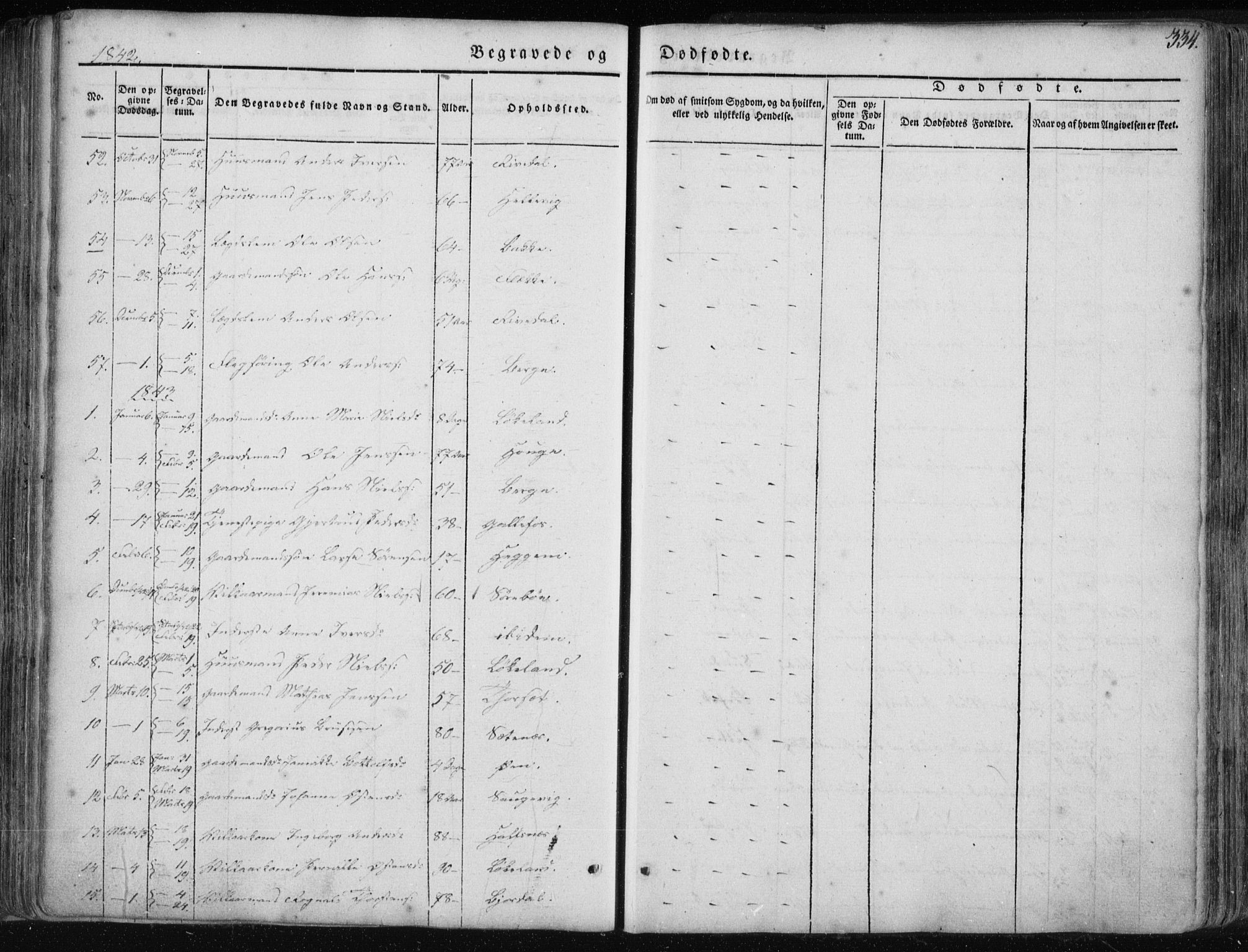 Fjaler sokneprestembete, AV/SAB-A-79801/H/Haa/Haaa/L0006: Parish register (official) no. A 6, 1835-1884, p. 334